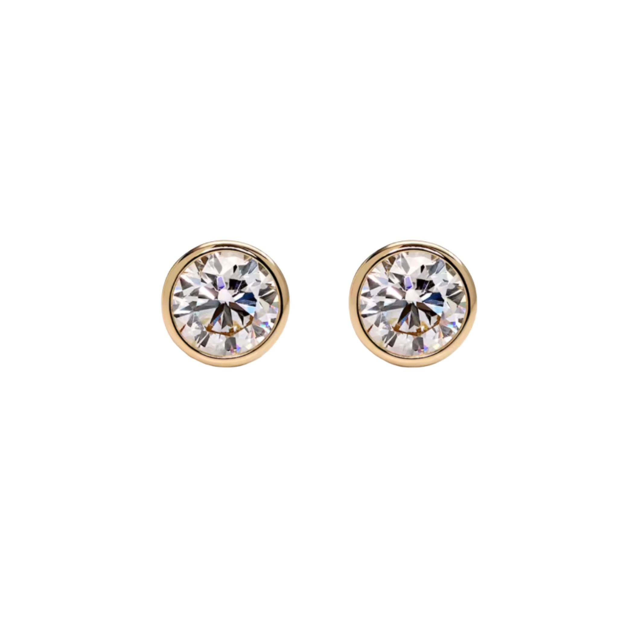 WD1954 14K Gold Lab Grown Diamond Bezel/Martini Studs
