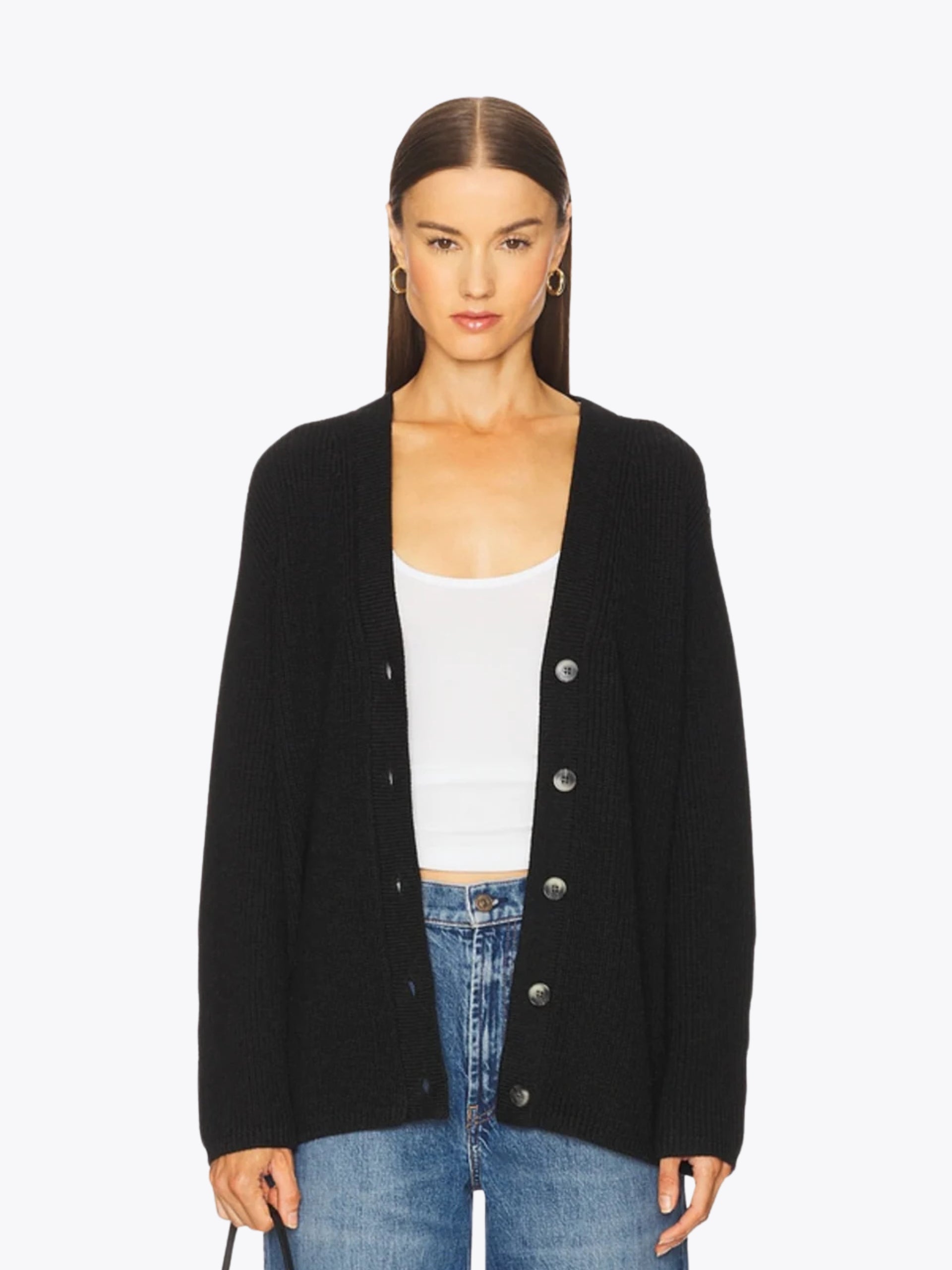 MONET07c velvet V Neck Cardigan