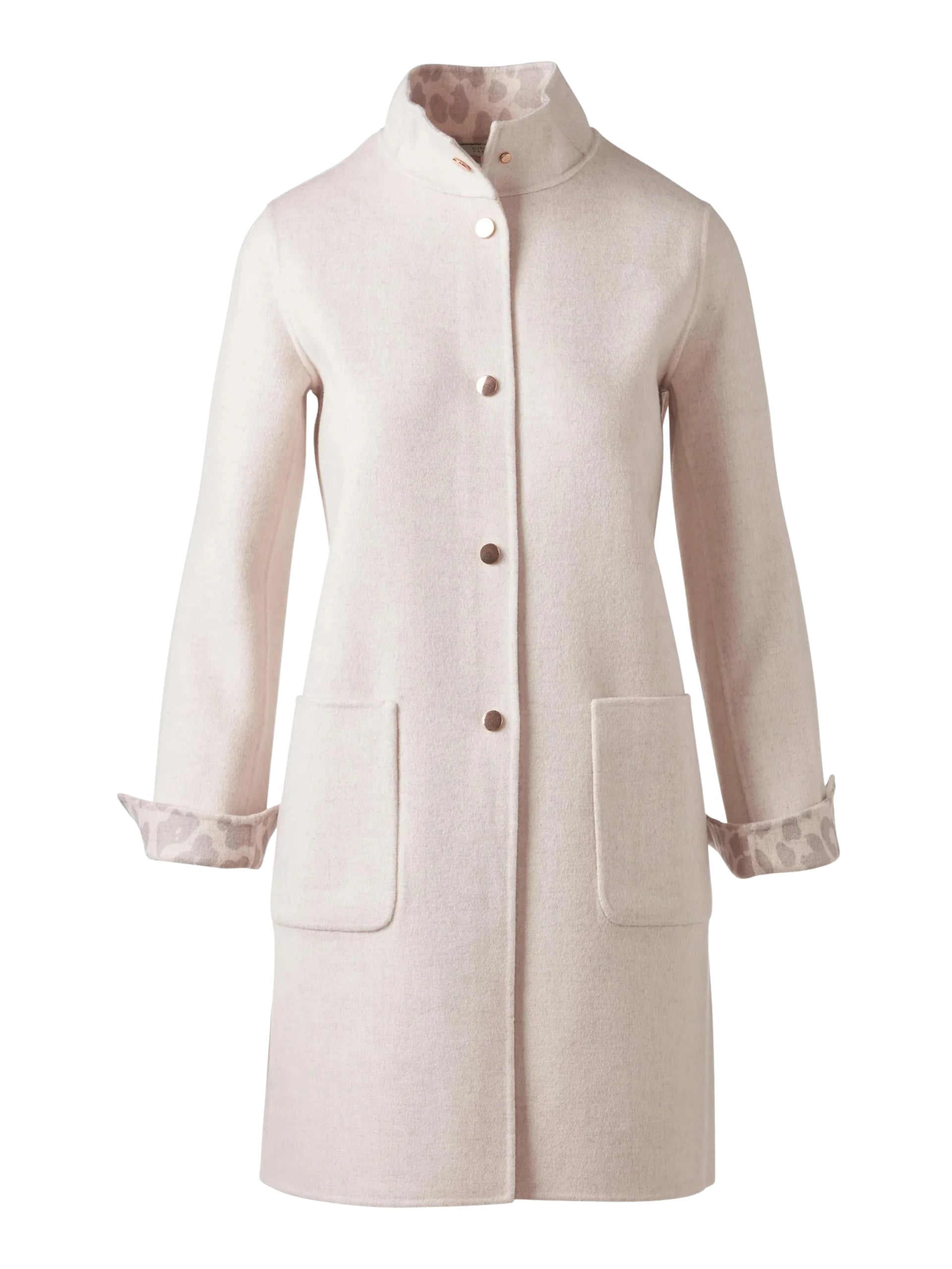 LROJ5-153cmmlt KINROSS REVERSIBLE LEOPARD PRINT COAT