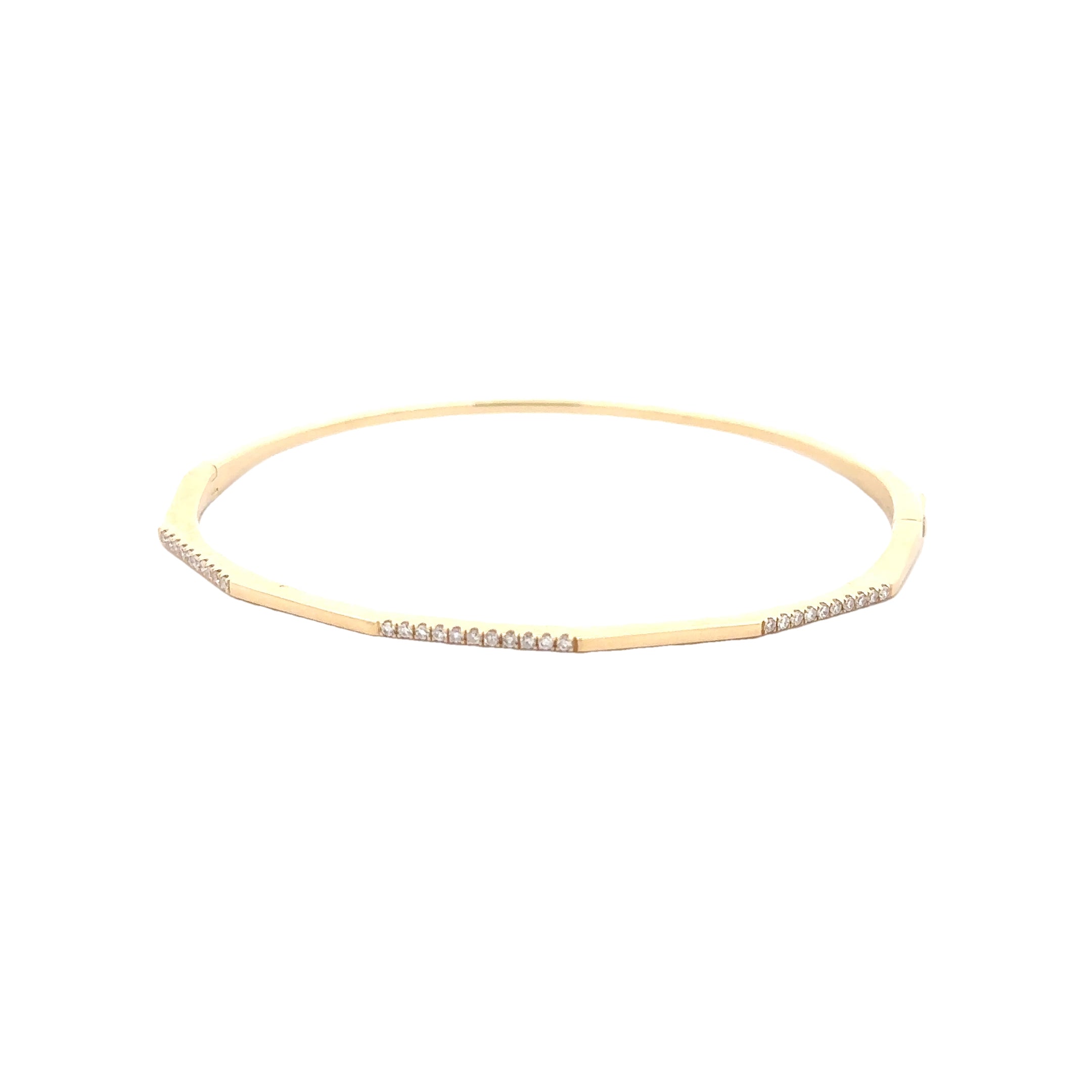 WD1275 14kt gold and Diamond open bangle bracelet