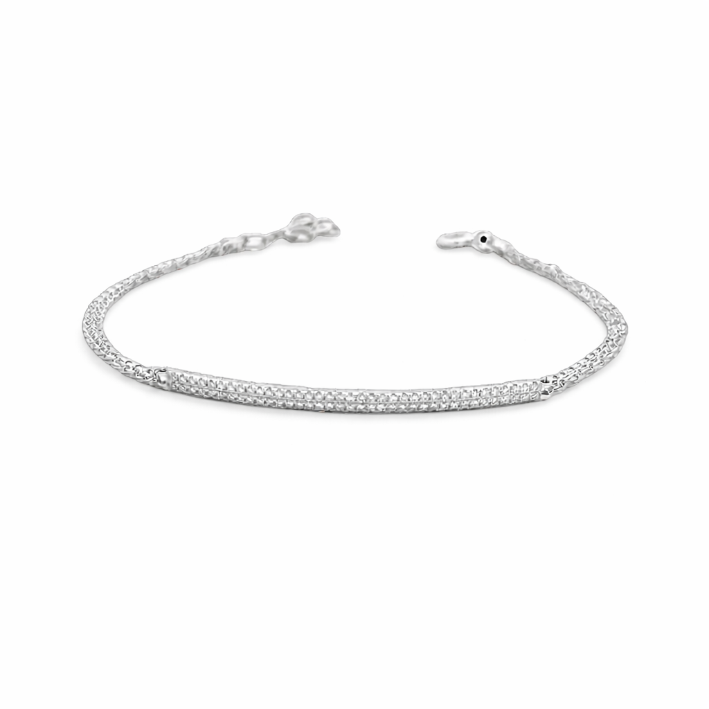WD1707 14kt Gold Pave Diamond Bar ID Bracelet