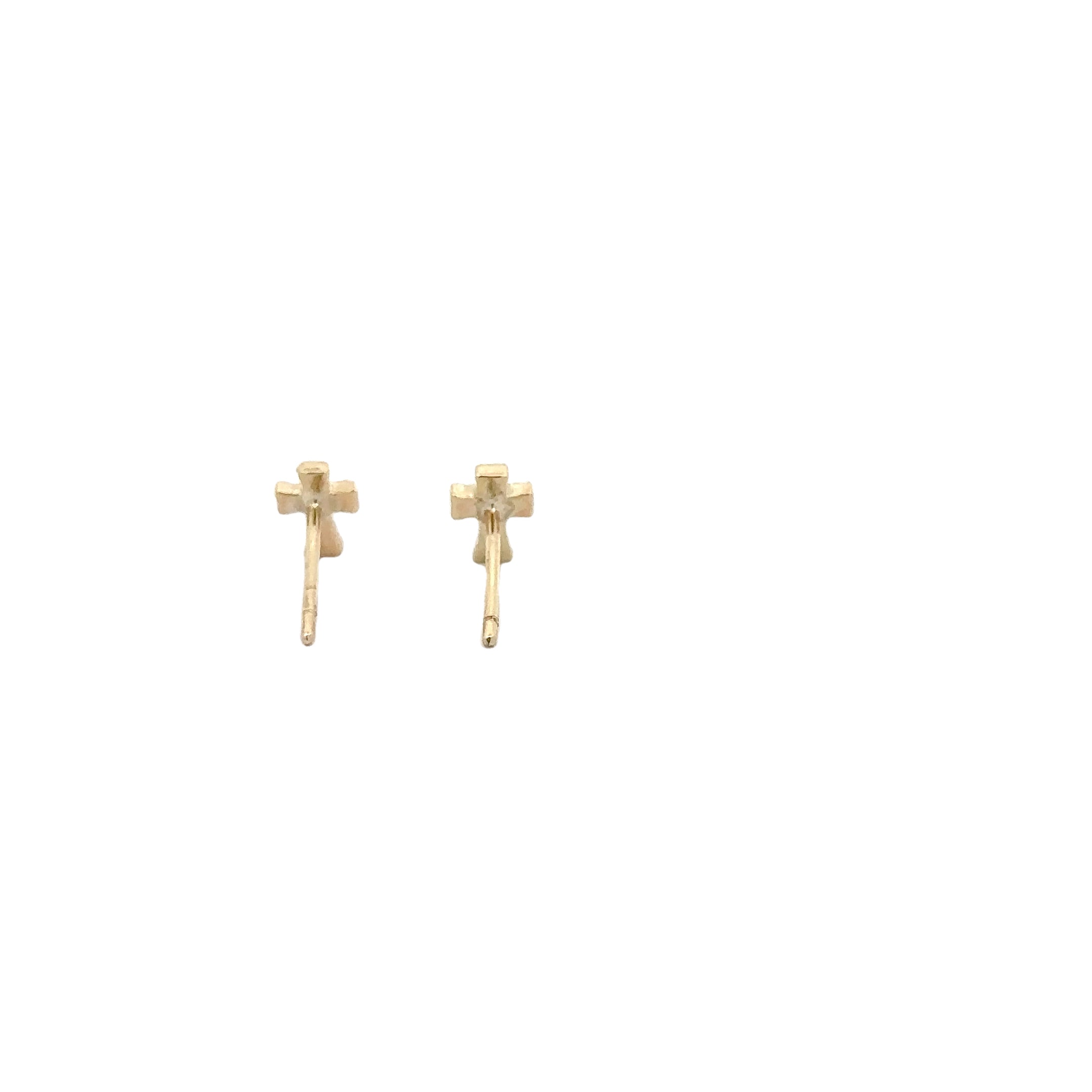 WD1766 14kt gold Diamond cross stud earrings