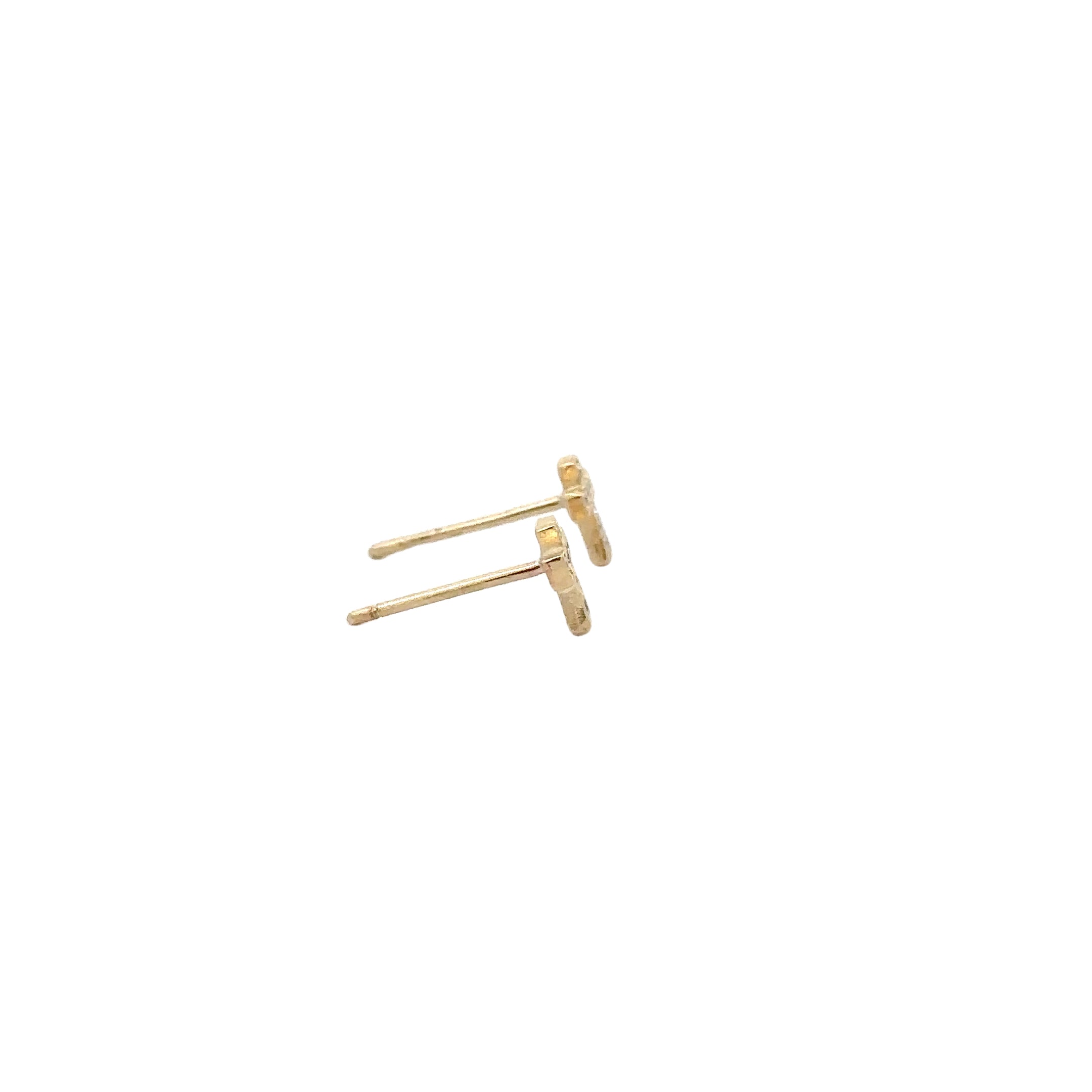 WD1766 14kt gold Diamond cross stud earrings