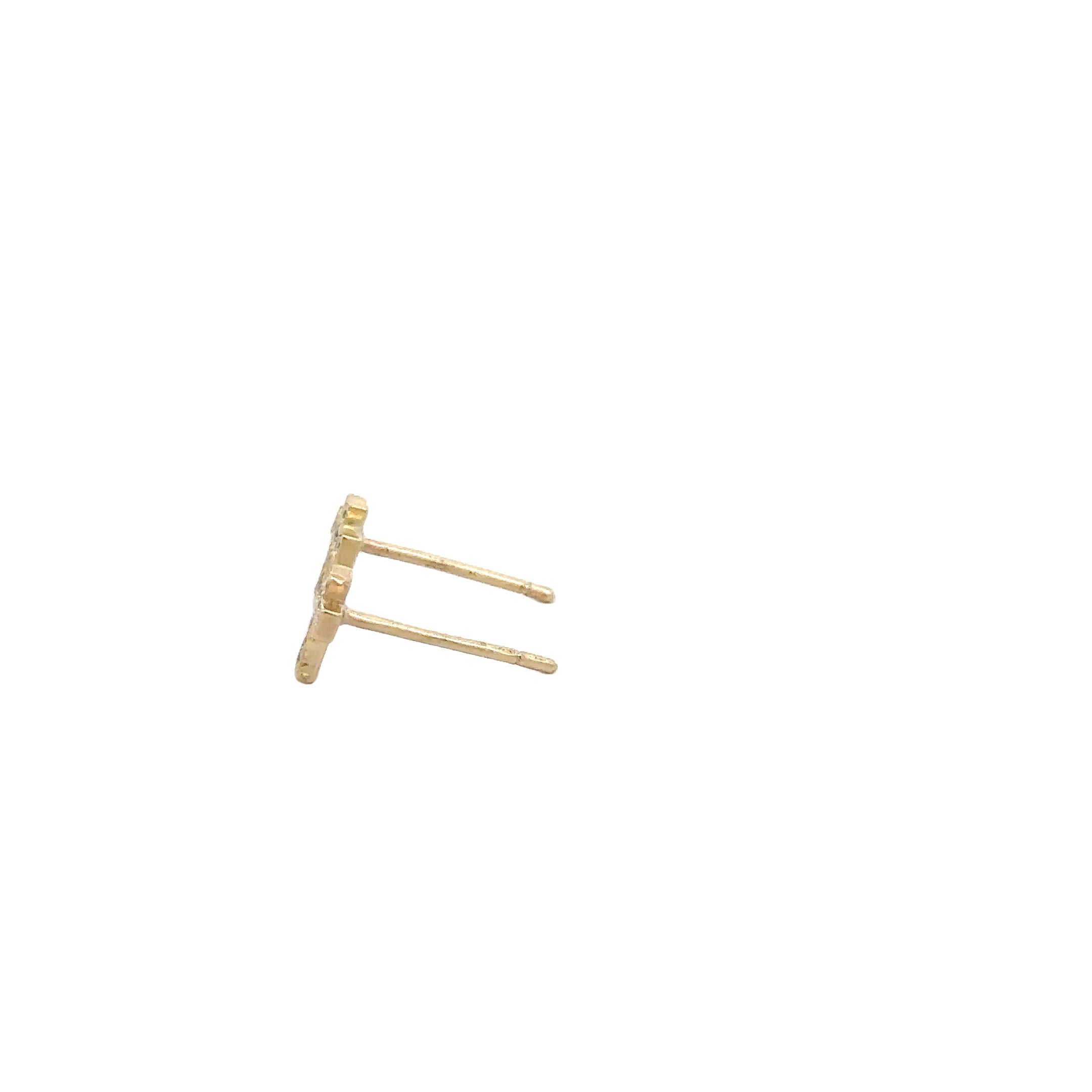 WD1766 14kt gold Diamond cross stud earrings