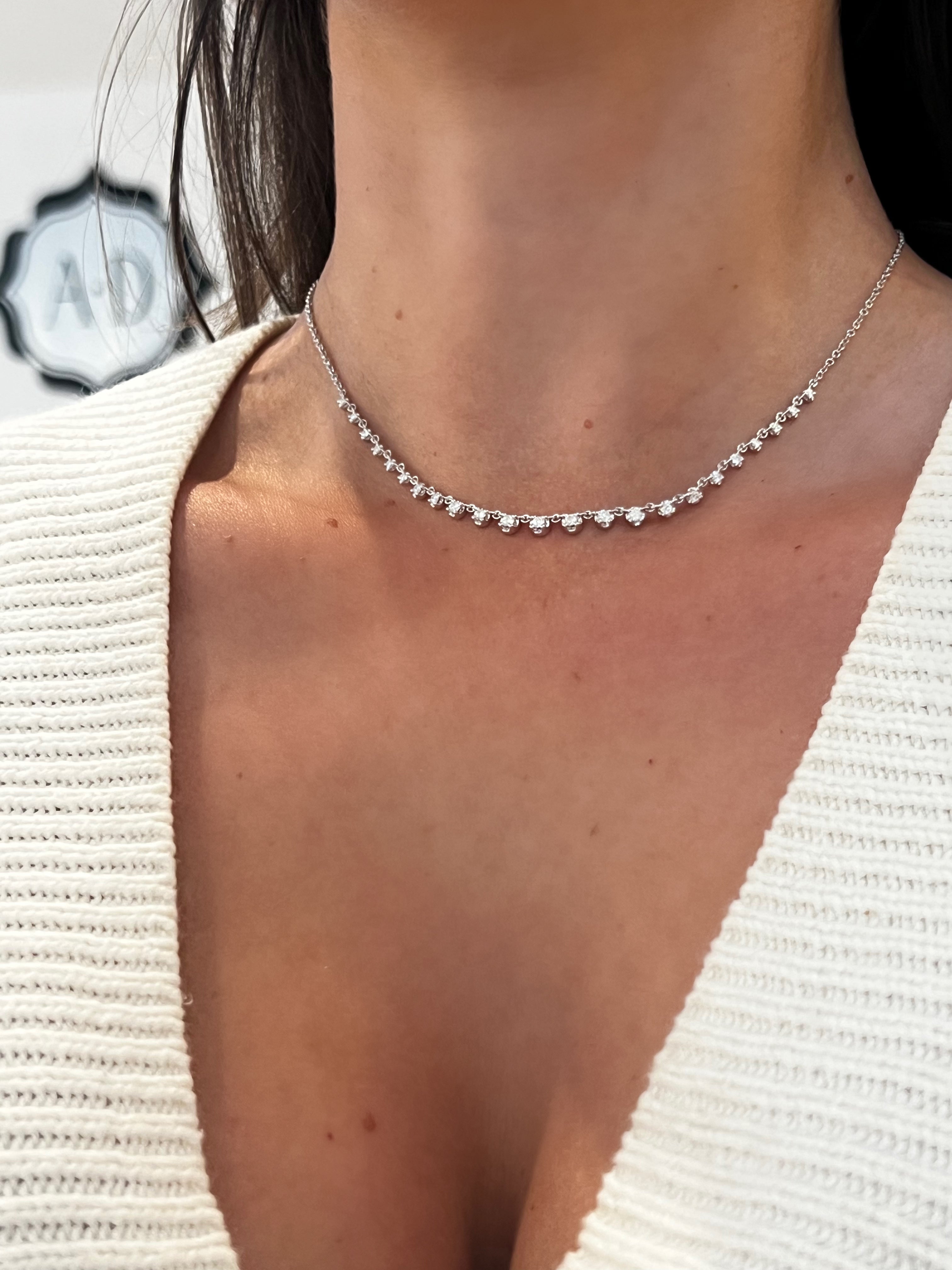 331881 14kt White Gold Diamond Necklace