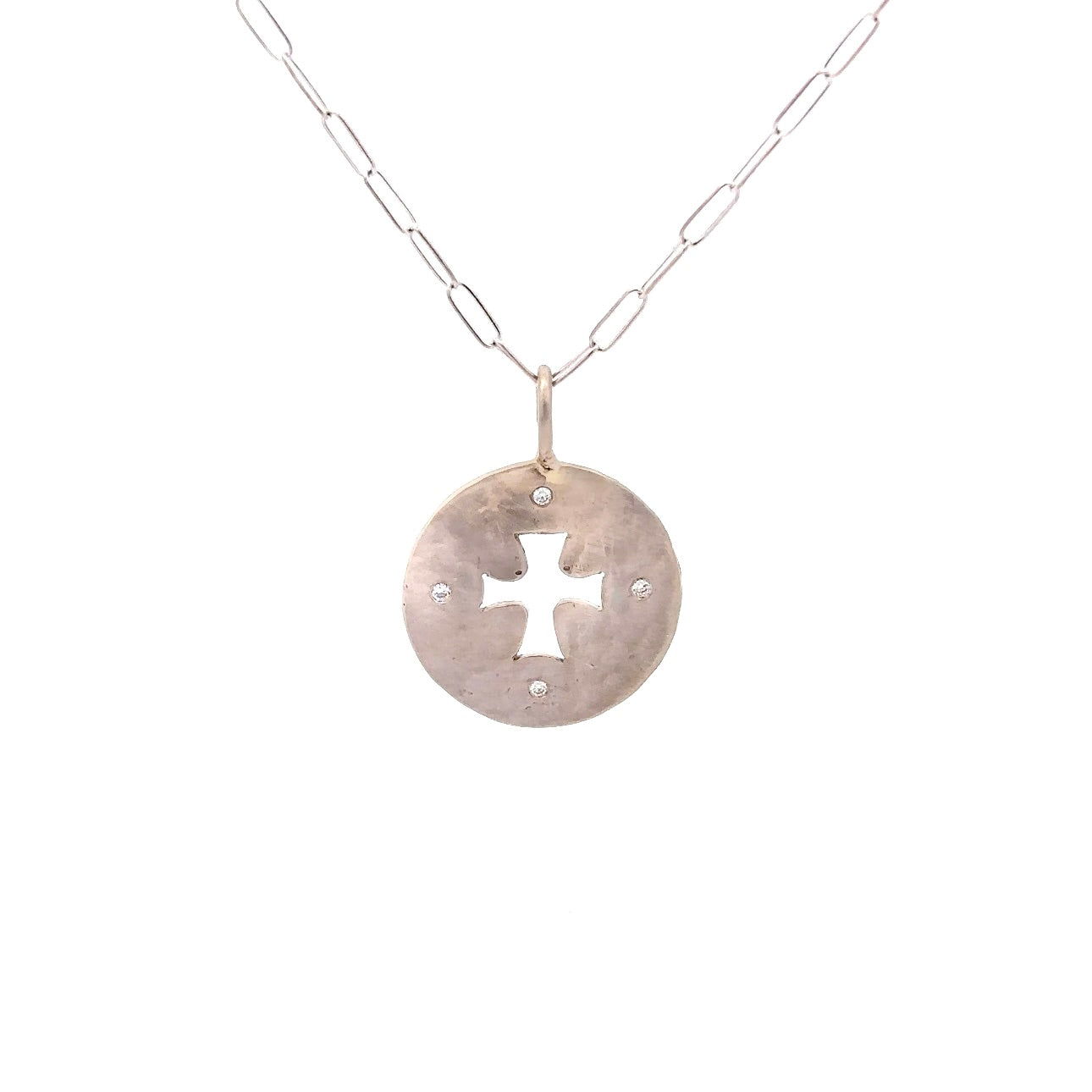 WD287 - Coin Cut Out Cross Necklace