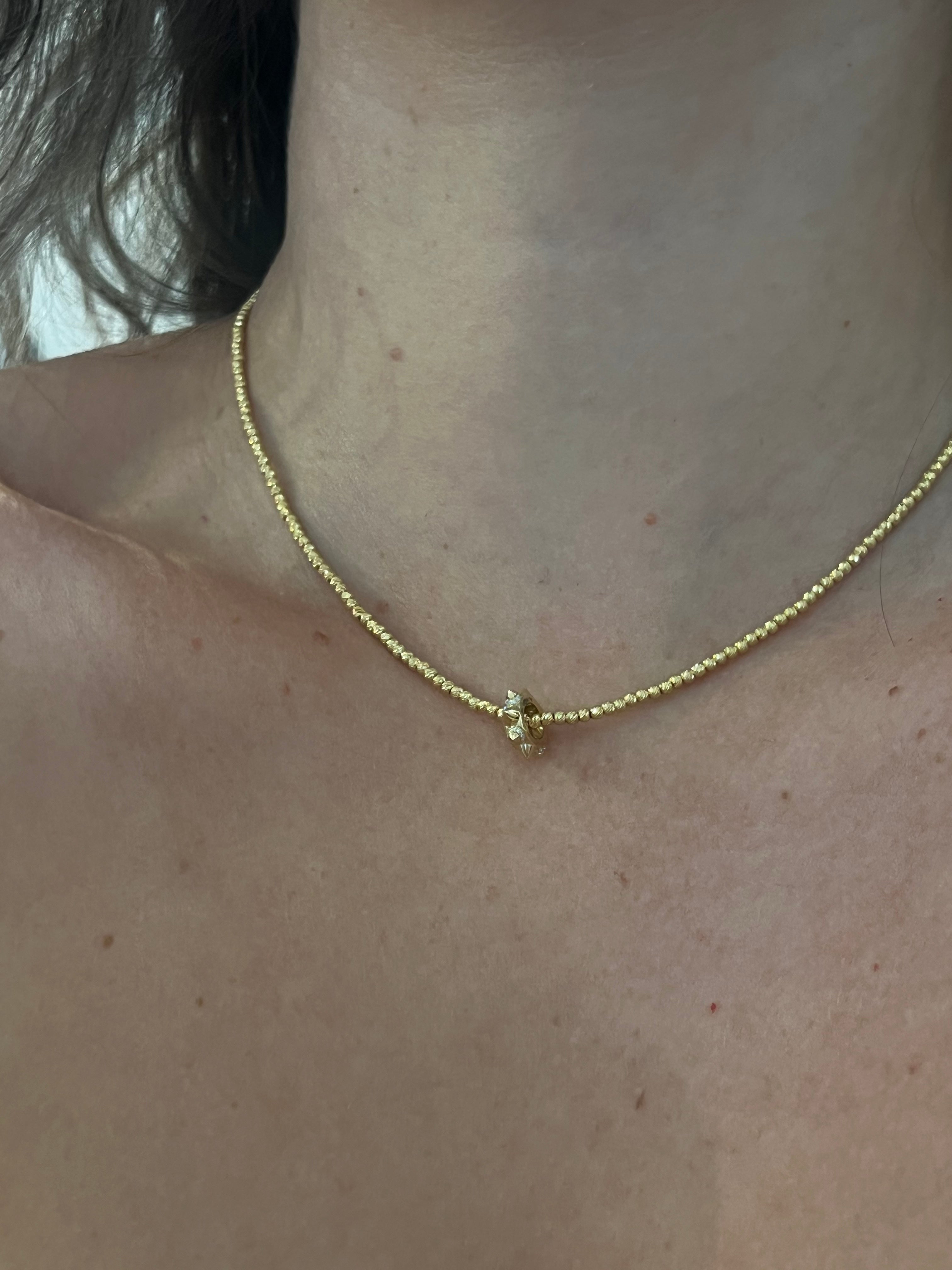 WD1855 14kt Gold 8 spike Barrel with Diamond Detail