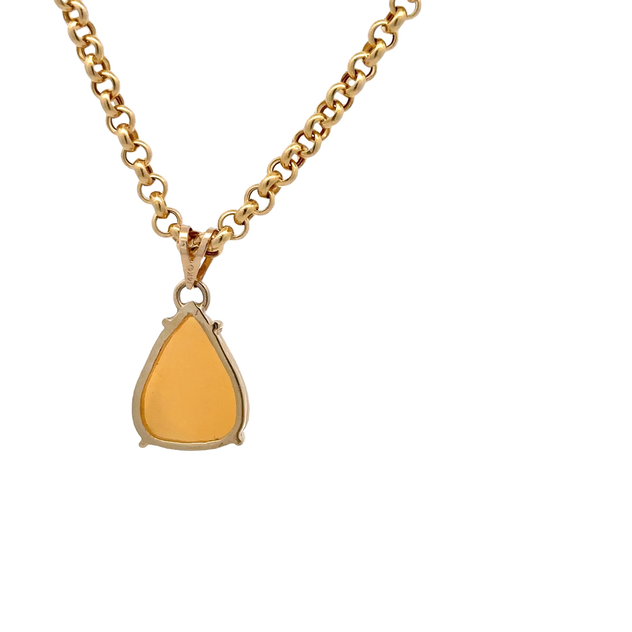 WD1763 14kt Gold Polo Chain with Pear Shaped Opal