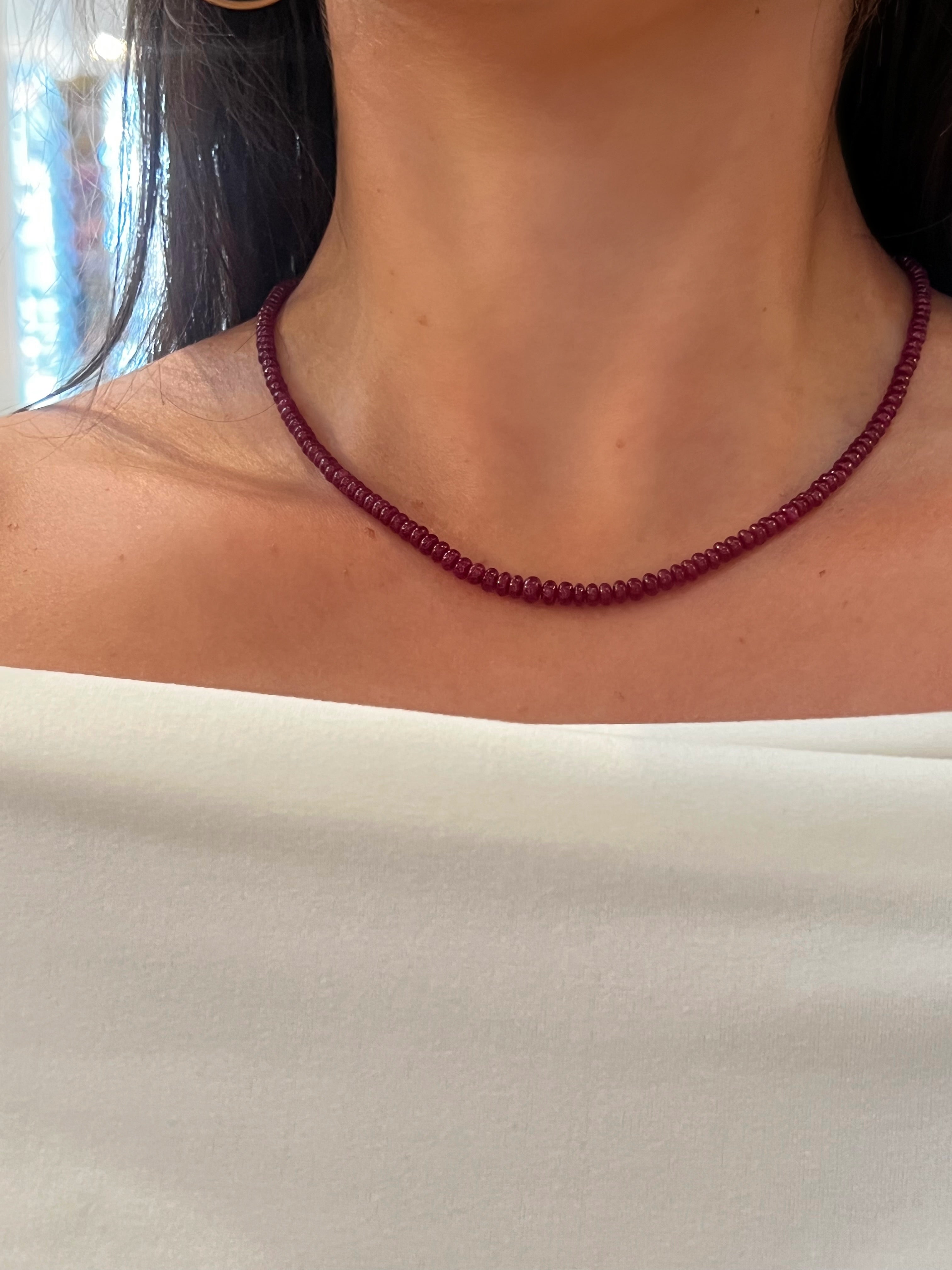 WD1928 Faceted Ruby Necklace — 14K Yellow Gold