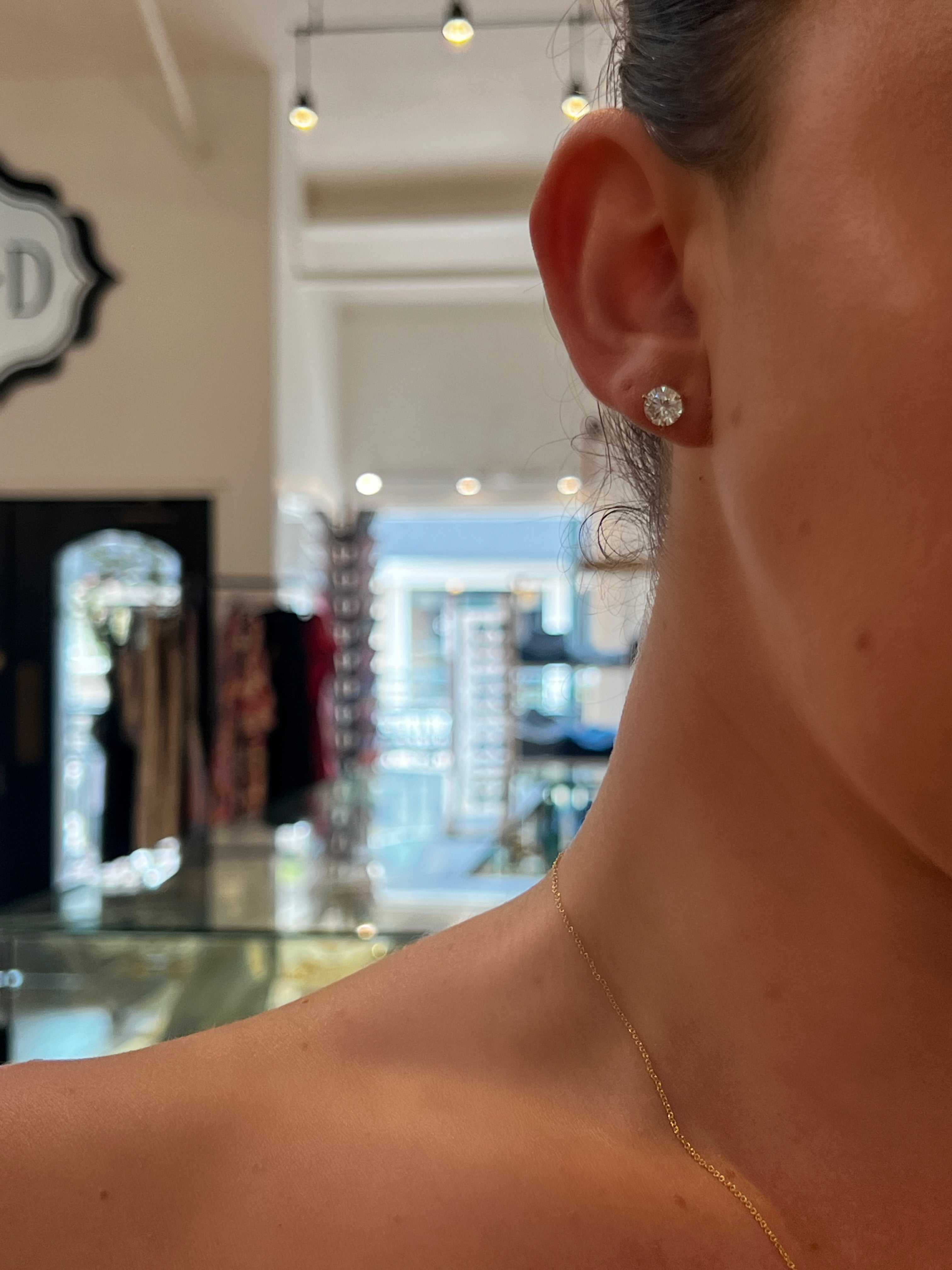 WD1952 14K Gold Lab Grown Diamond Martini Studs