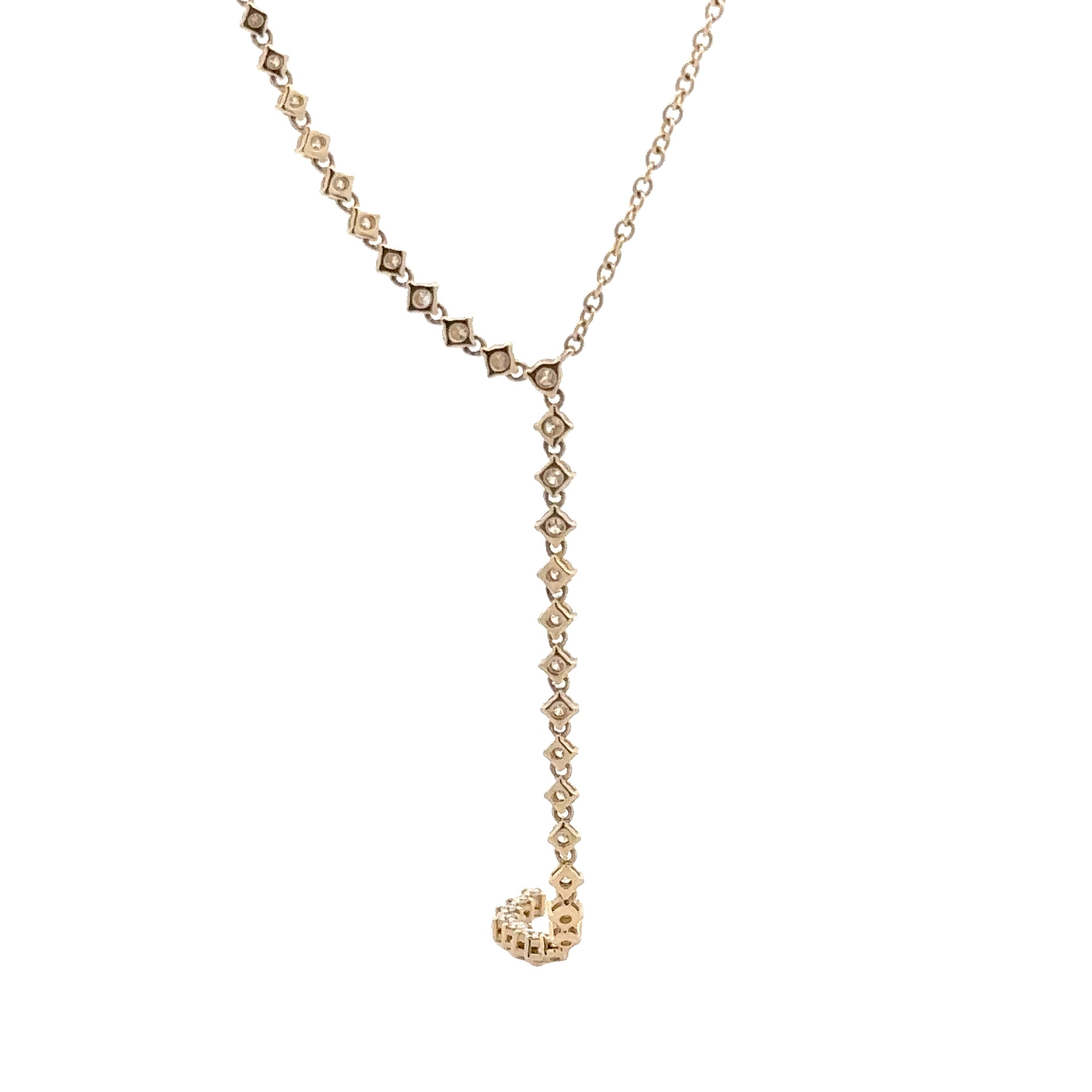 WD1785 14kt Gold Diamond Lariat Necklace