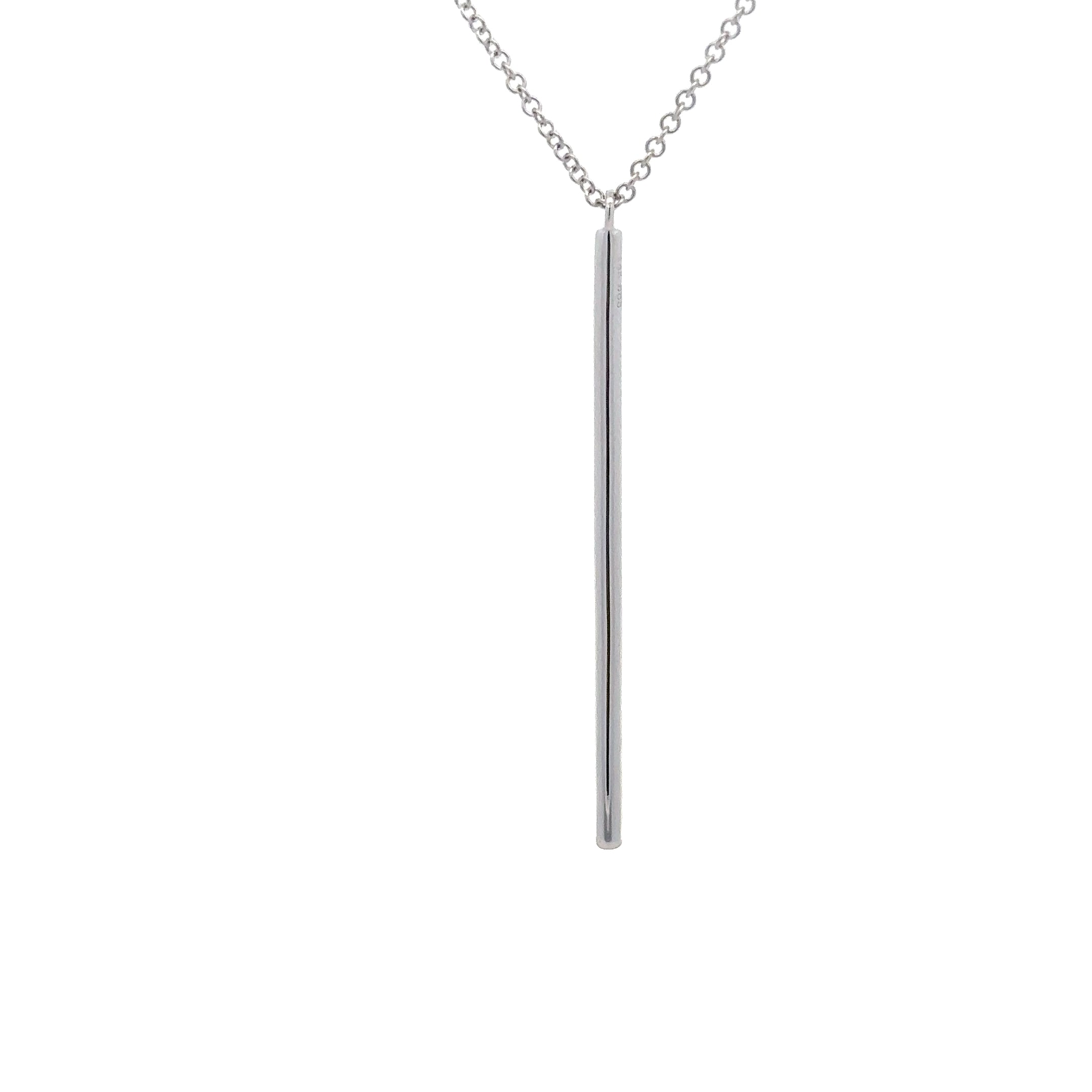 WD1800 14kt Gold Pave Vertical Bar Necklace