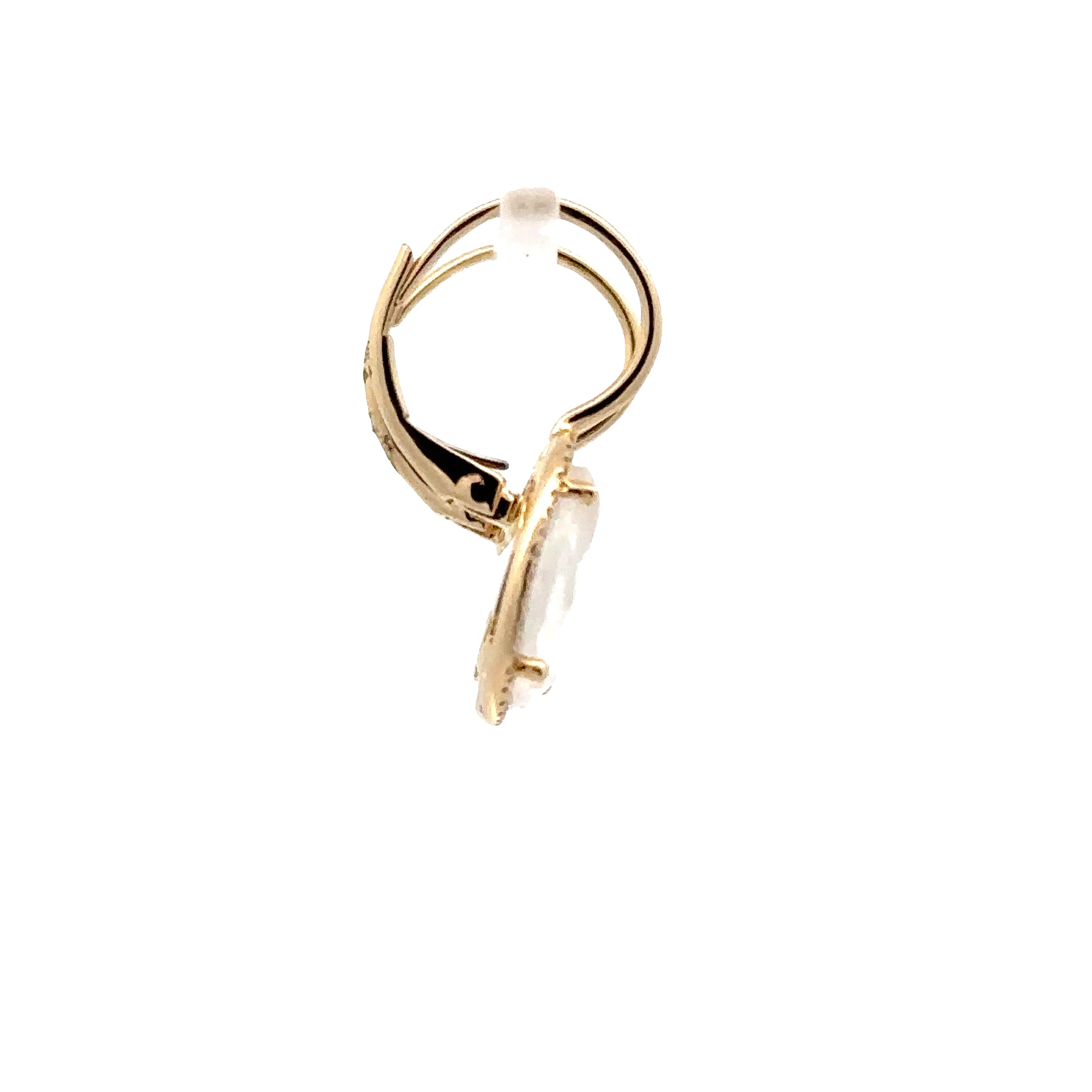 WD1811 14kt Gold Organic Moonstone with Diamond Halo