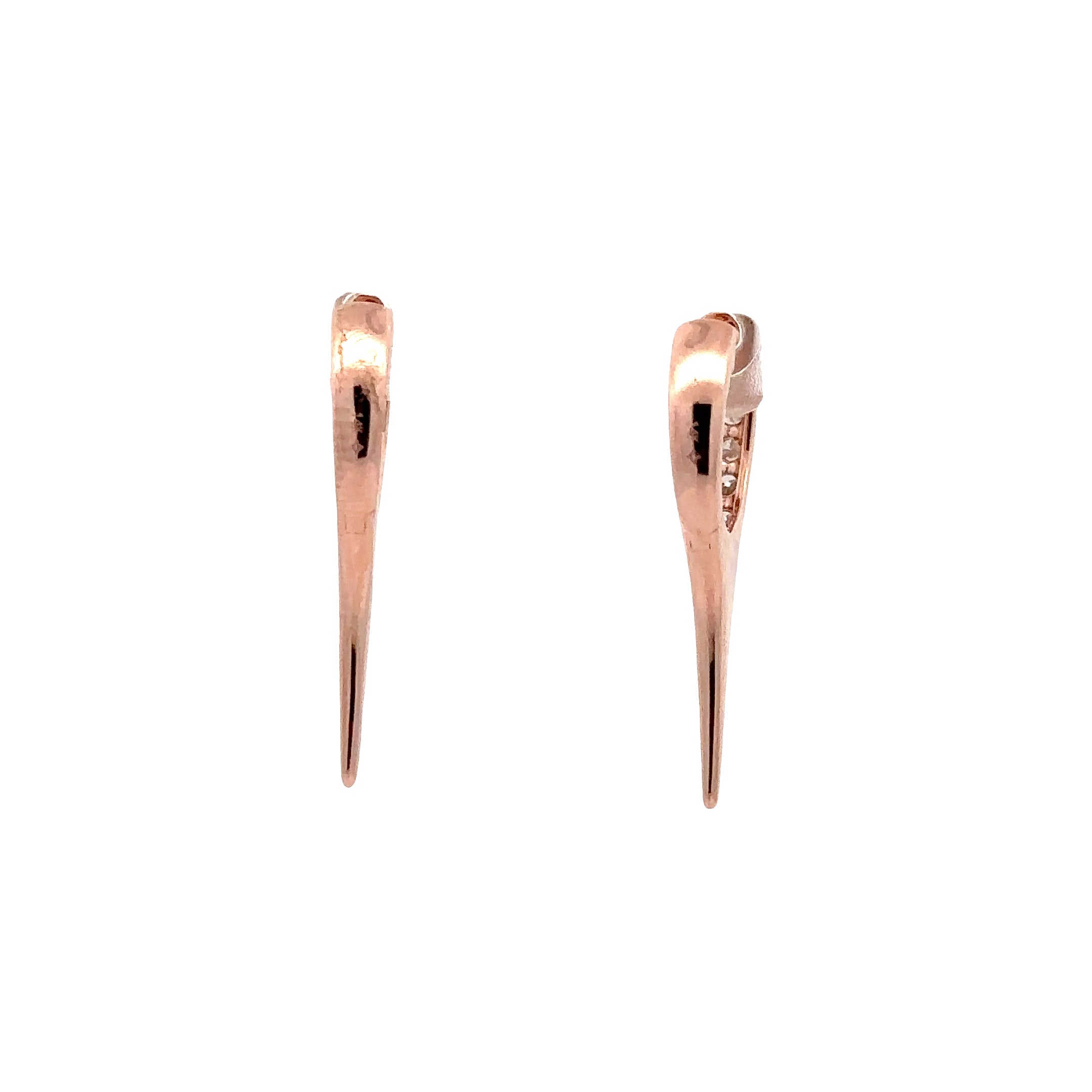 WD1816 14kt Gold Diamond Elongated Spike Drop Earring