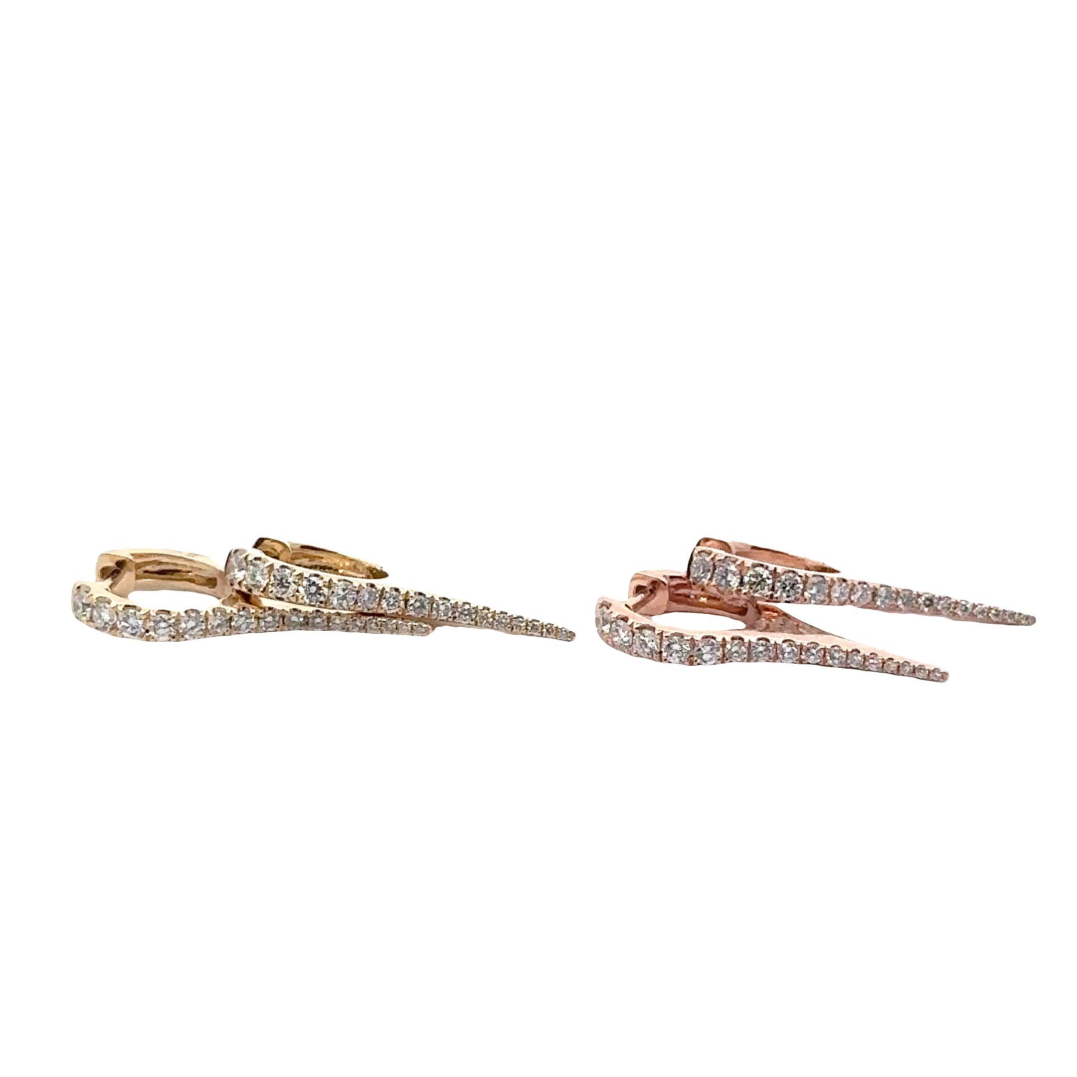 WD1816 14kt Gold Diamond Elongated Spike Drop Earring