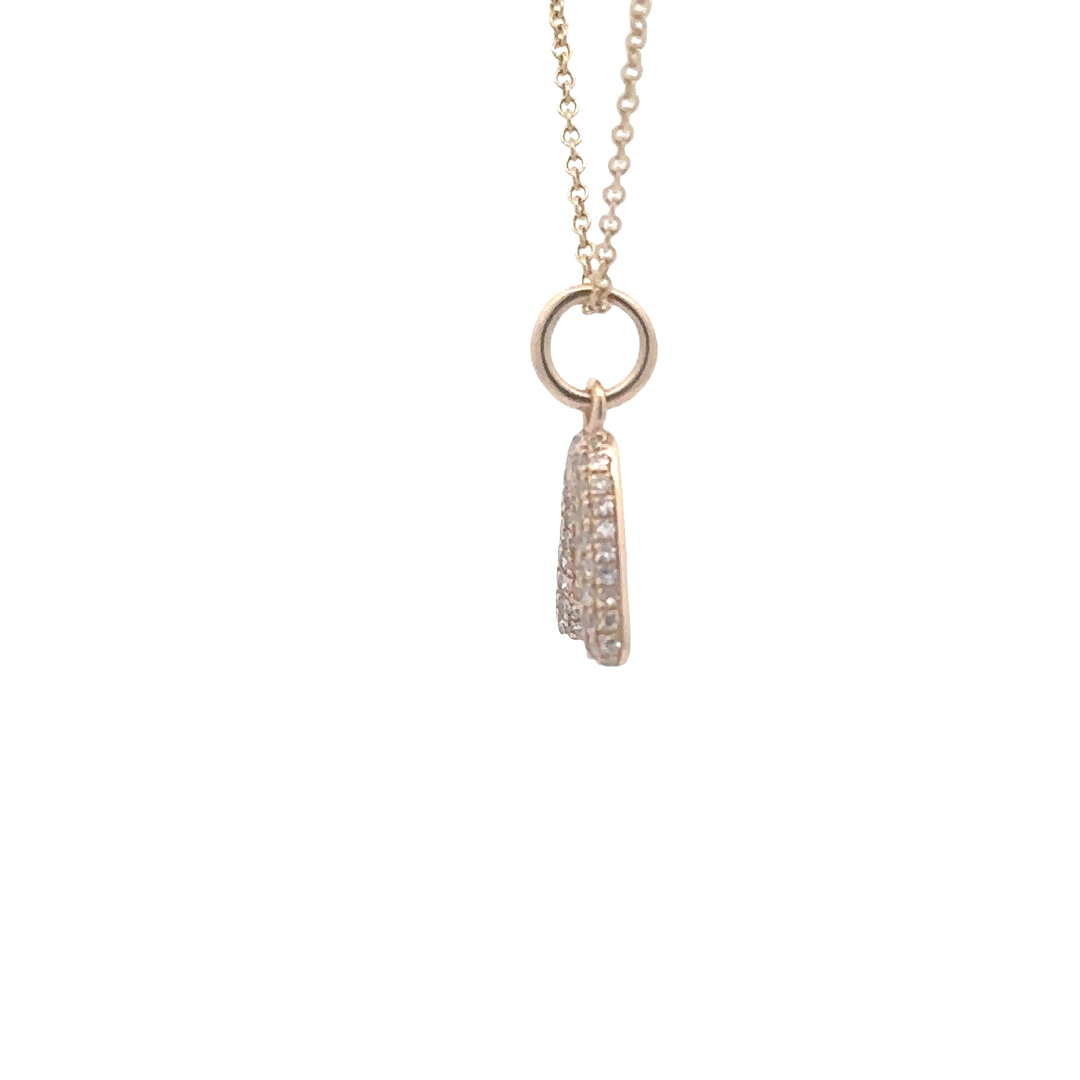 WD1827 14kt Gold "A" with Pave Set Diamonds