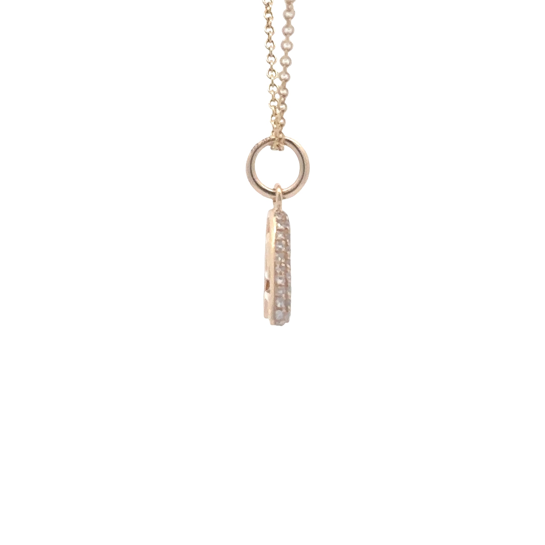 WD1827 14kt Gold "A" with Pave Set Diamonds