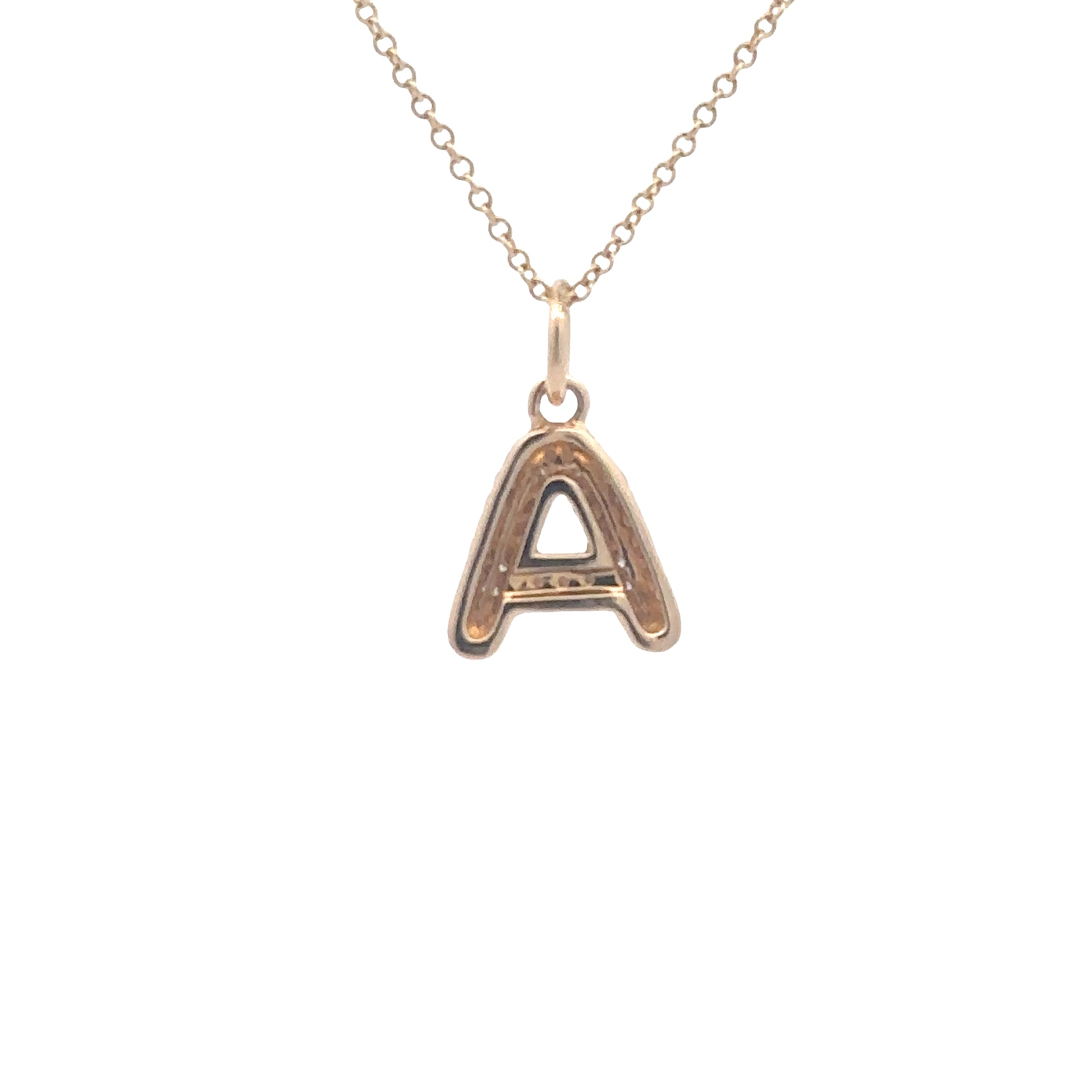 WD1827 14kt Gold "A" with Pave Set Diamonds
