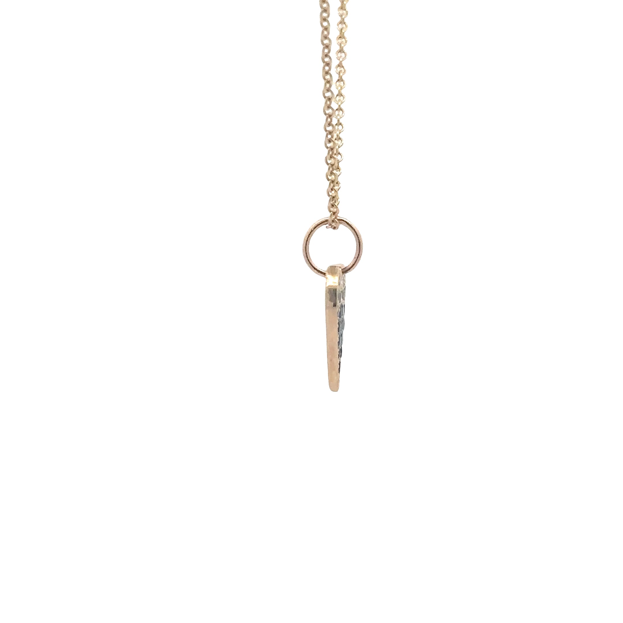 WD1829 14kt Gold Saphire Hombre Heart Pendant