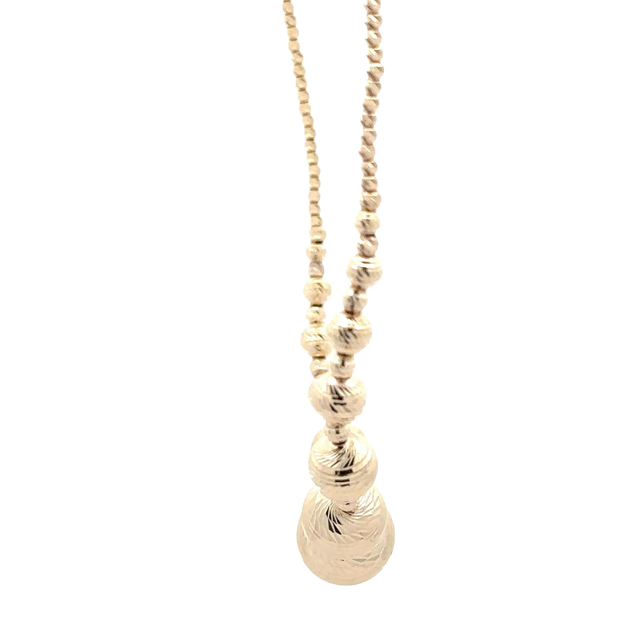 WD1845 14kt gold Faceted Bead Ball Necklace