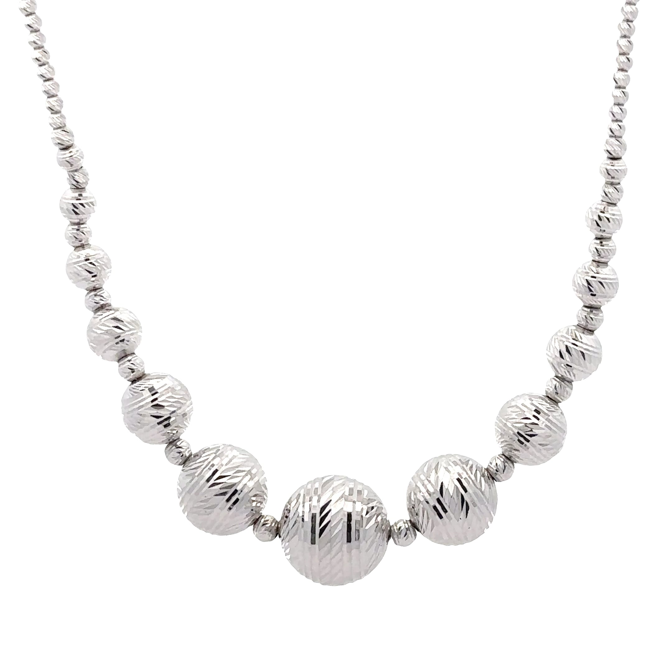 WD1845 14kt gold Faceted Bead Ball Necklace