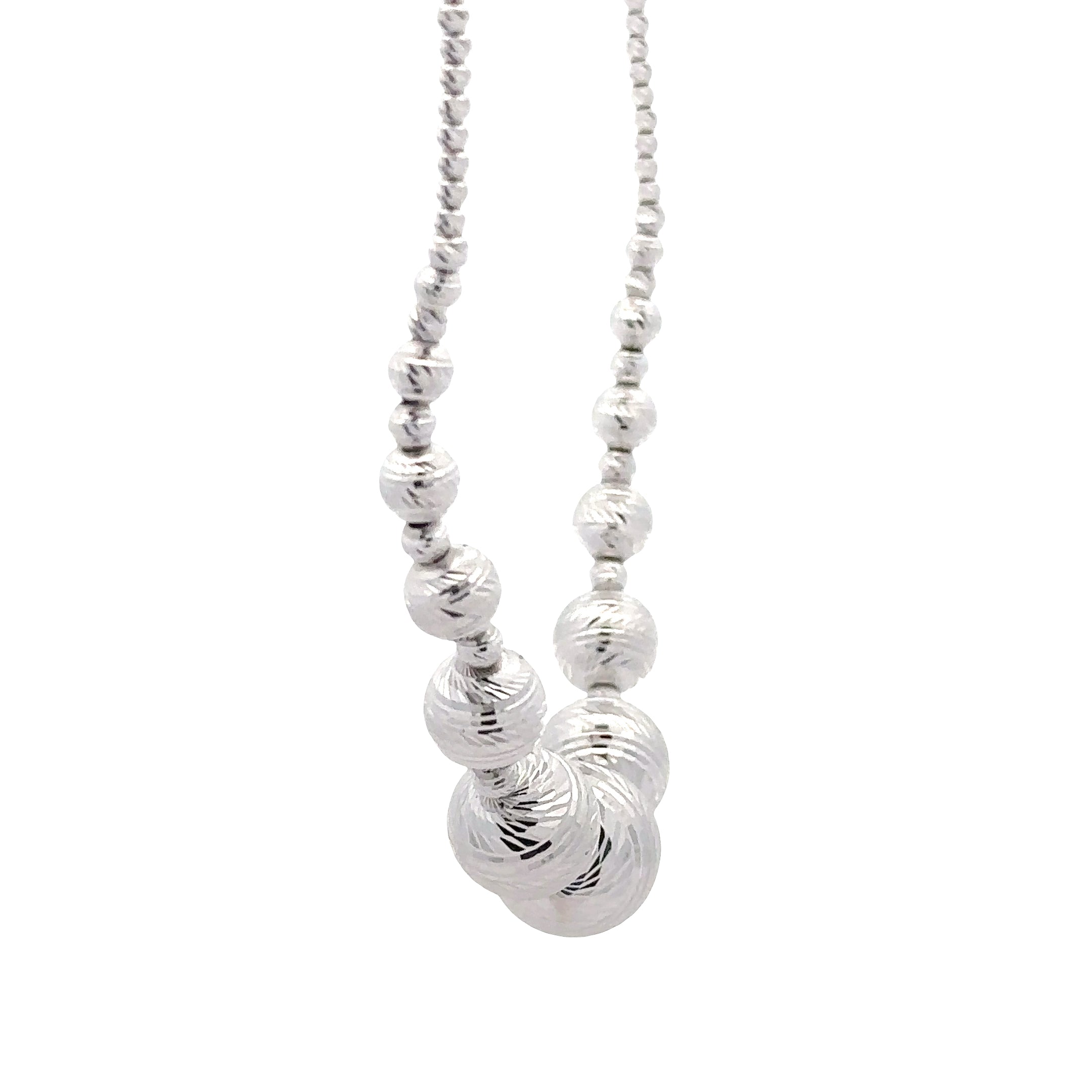 WD1845 14kt gold Faceted Bead Ball Necklace