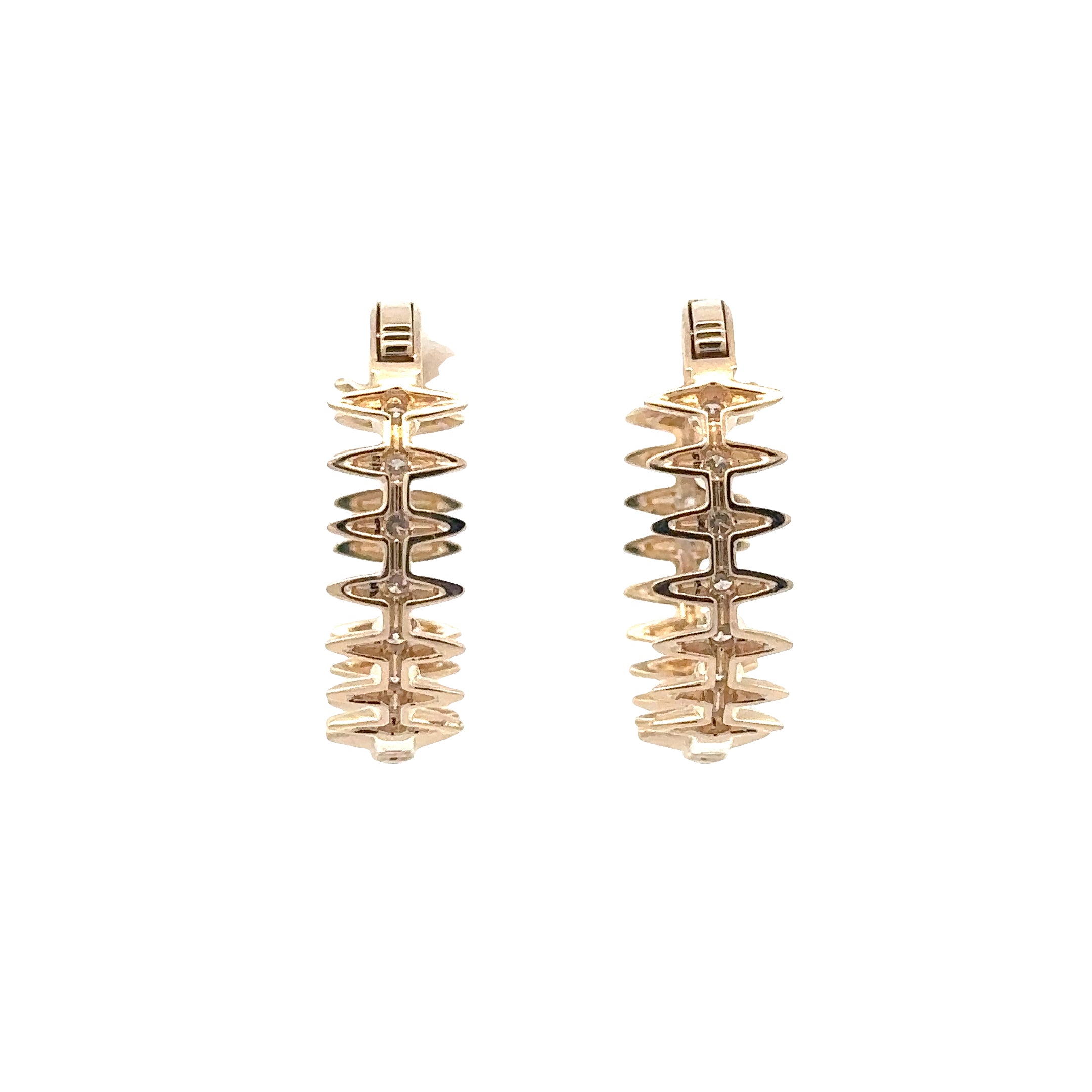 WD1853 14kt Gold Spike Diamond Hoop