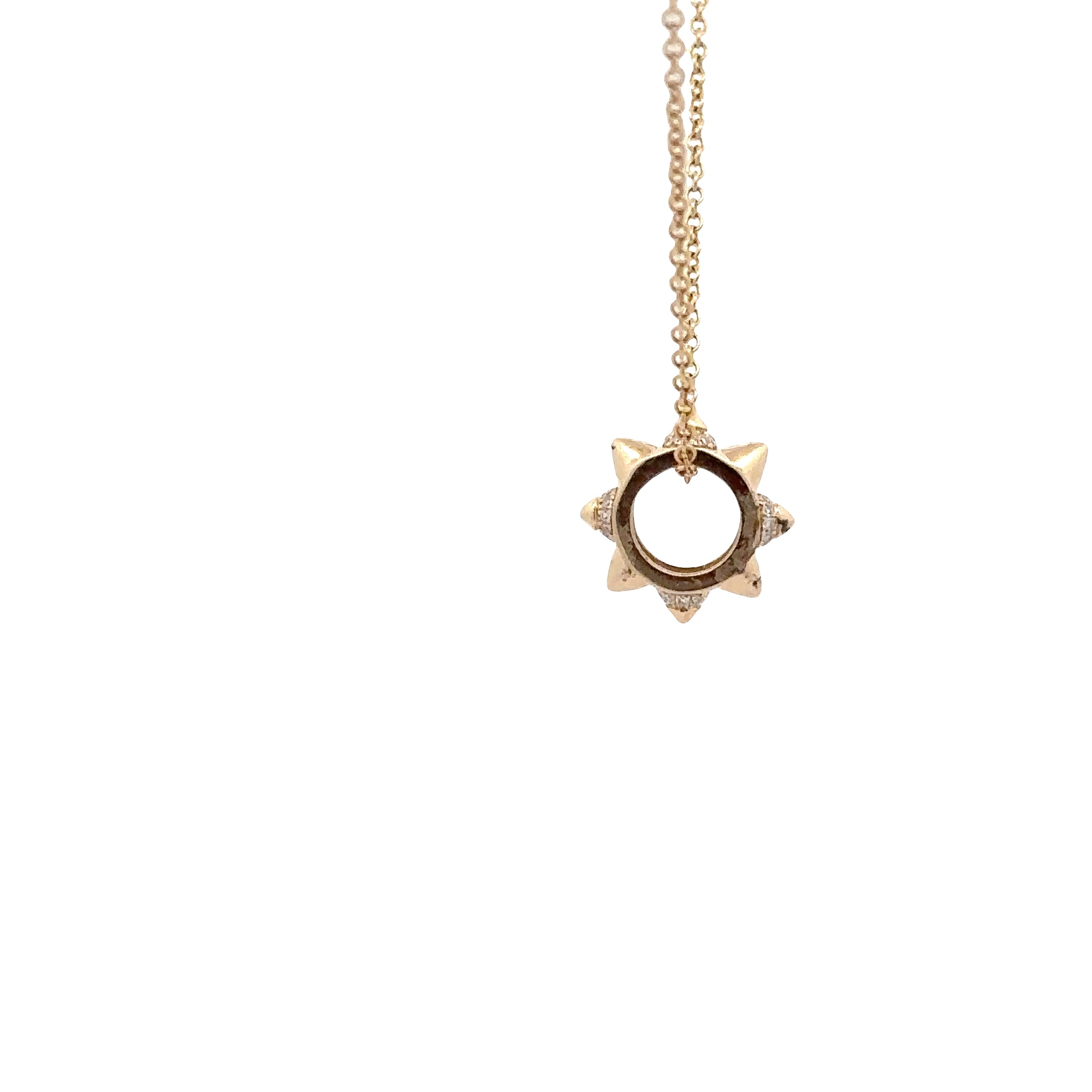 WD1855 14kt Gold 8 spike Barrel with Diamond Detail