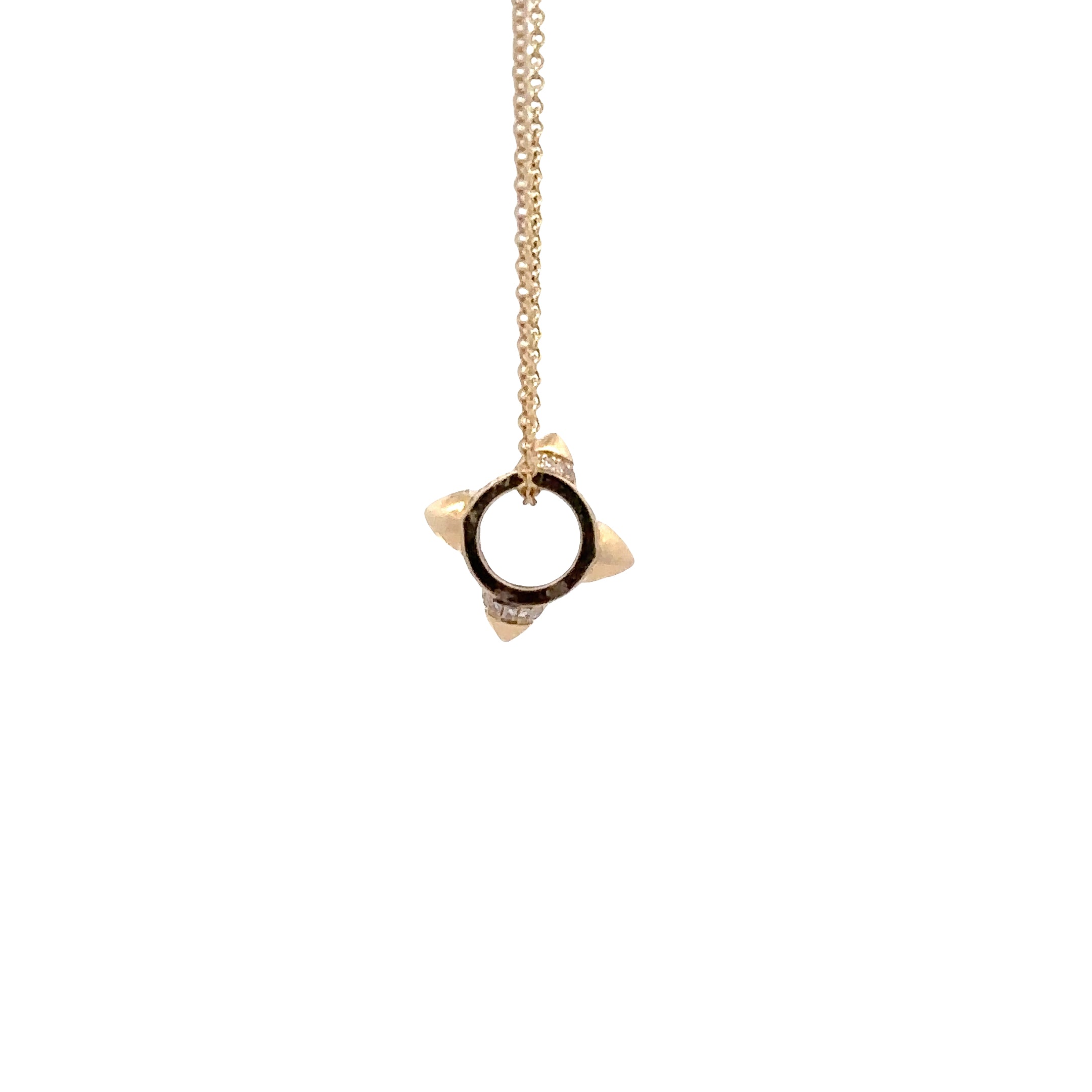 WD1856 14kt Gold 4 Spike Barrel with Diamond Detail