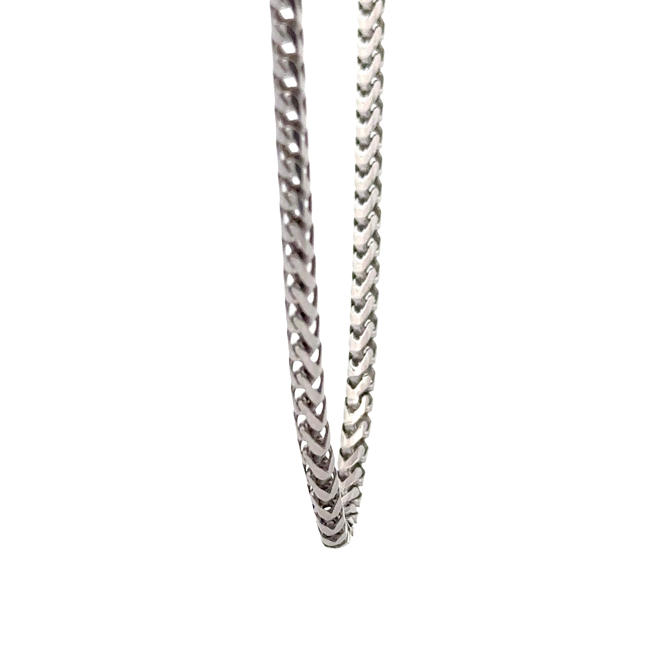 FRN230RH Italian Sterling Silver Rhodium 2.5MM Franco Chain