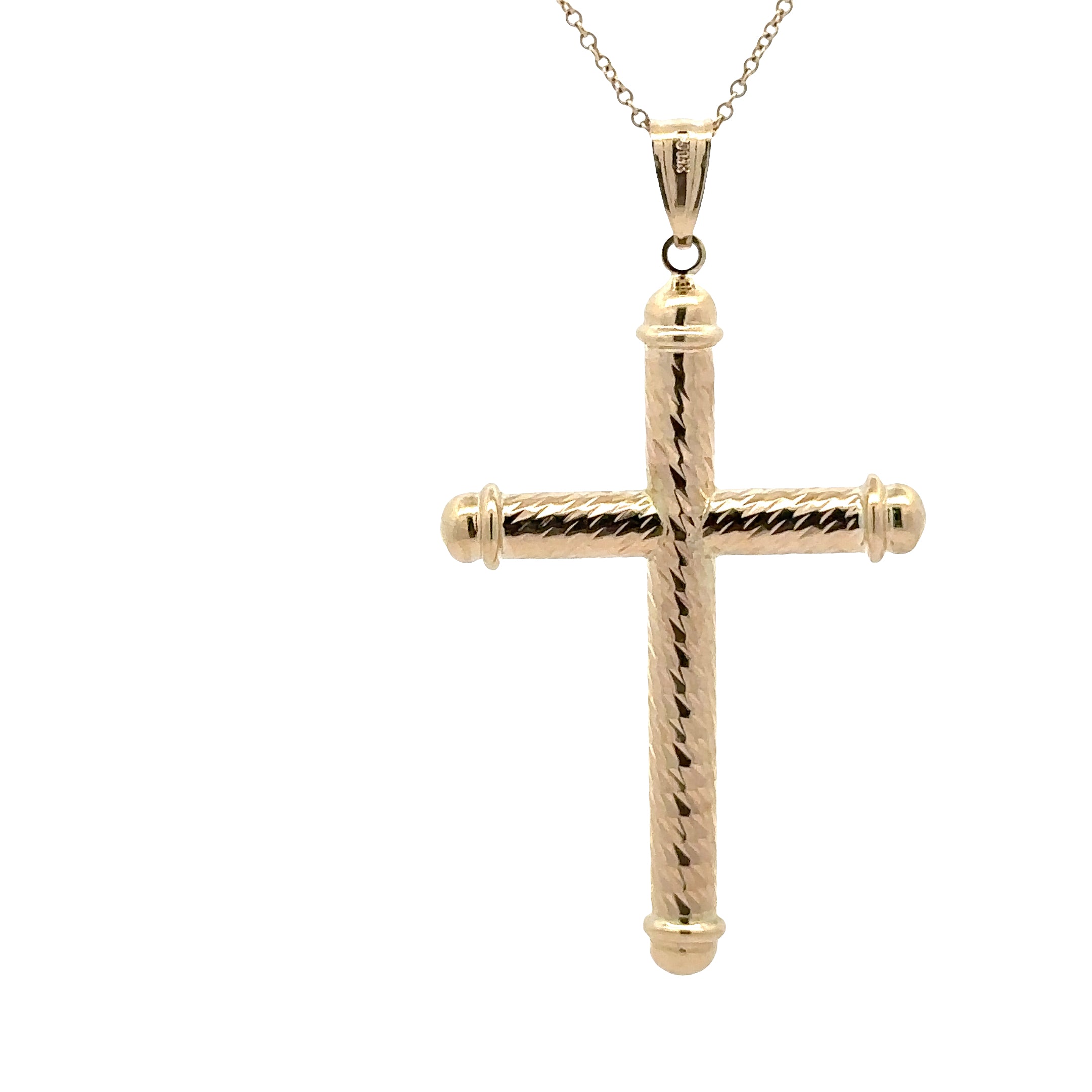 WD1876 14kt Yellow Gold Twist Design Cross