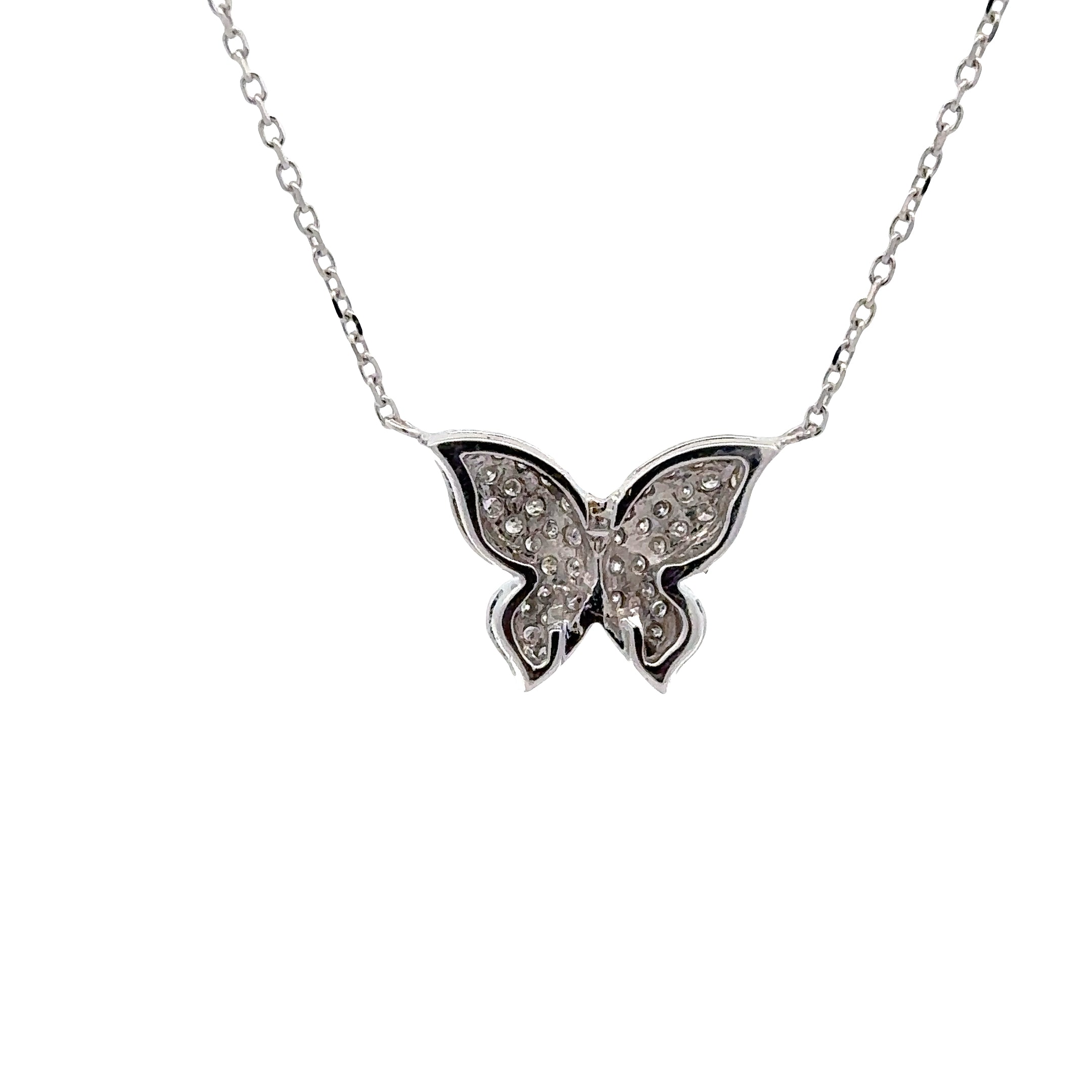 WD1874 14kt God Pave Diamond Bitterfly Necklace