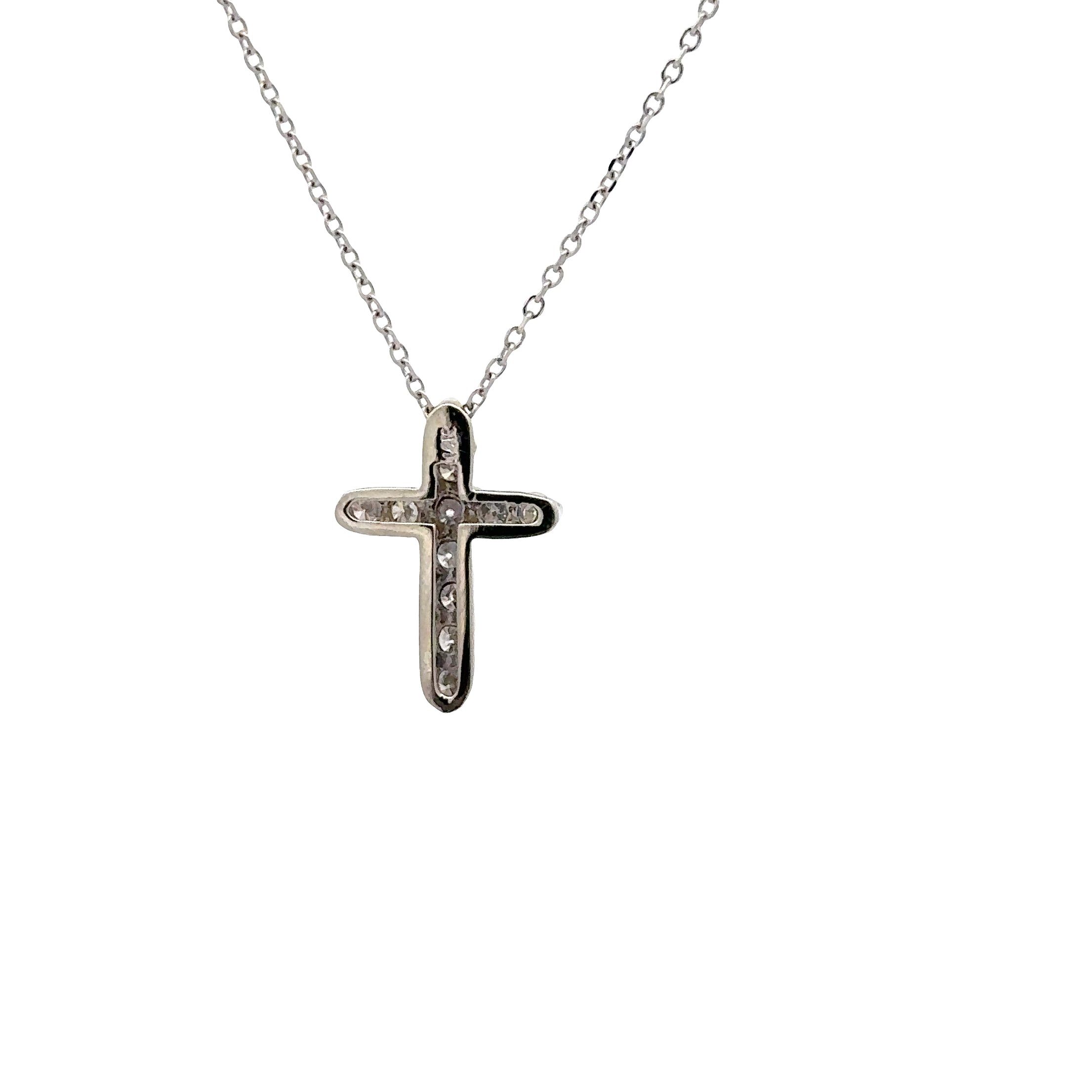 WD1880 14kt Gold Shard Prong Diamond Cross