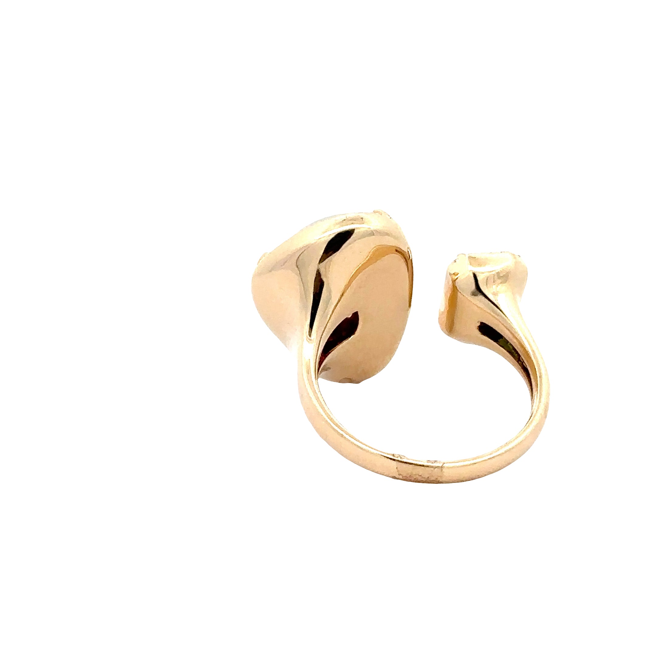 WD1884 14kt Gold Green Tourmaline and Opal Cuff Ring