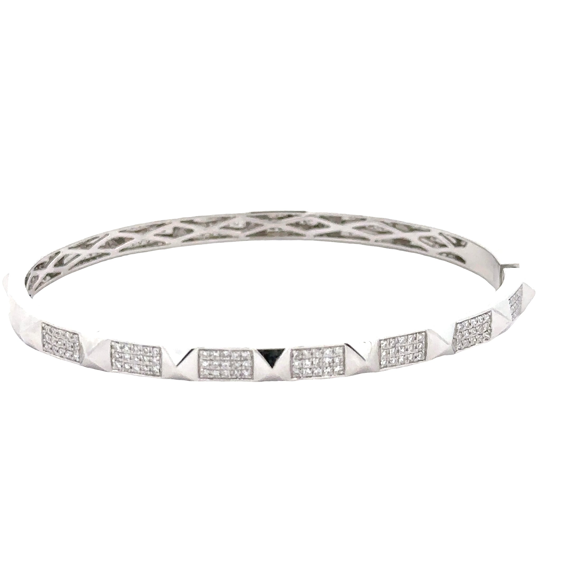 WD1898 14kt Gold Diamond Stud Bangle Cuff