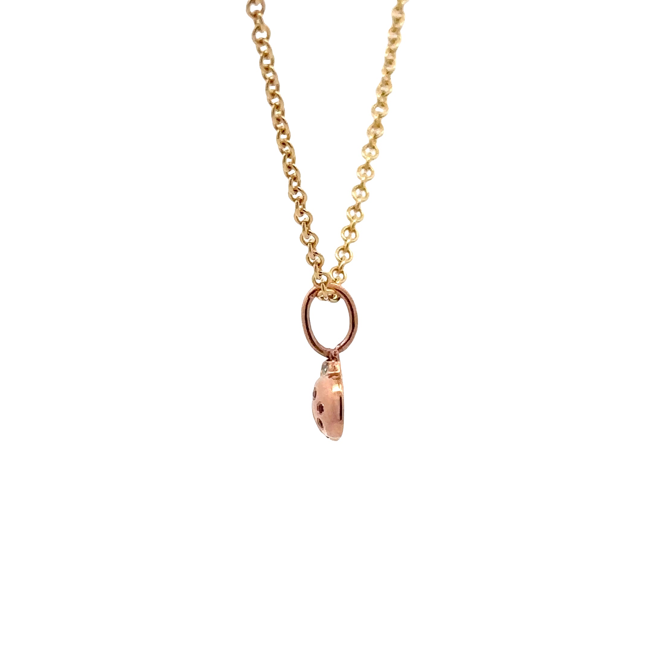 WD1920 14kt Gold Lady Bug Pendant with Ruby and Diamond Detail