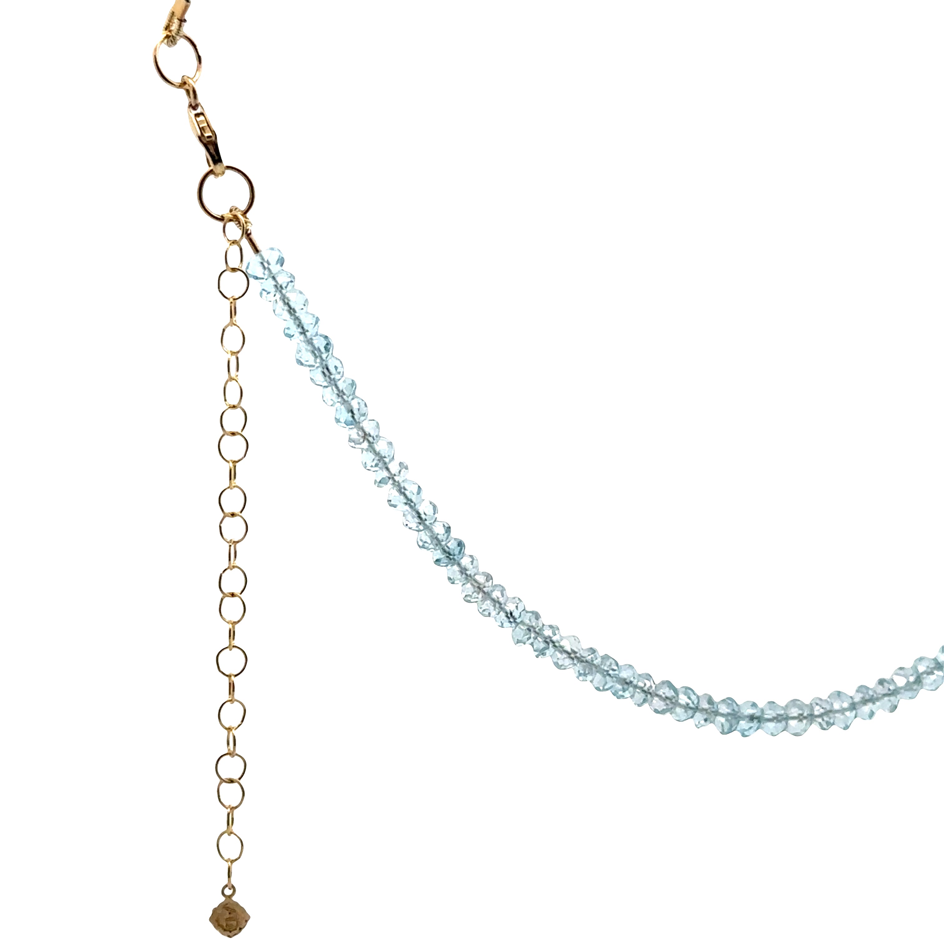 WD1926 Faceted Blue Topaz Necklace — 14K Yellow Gold