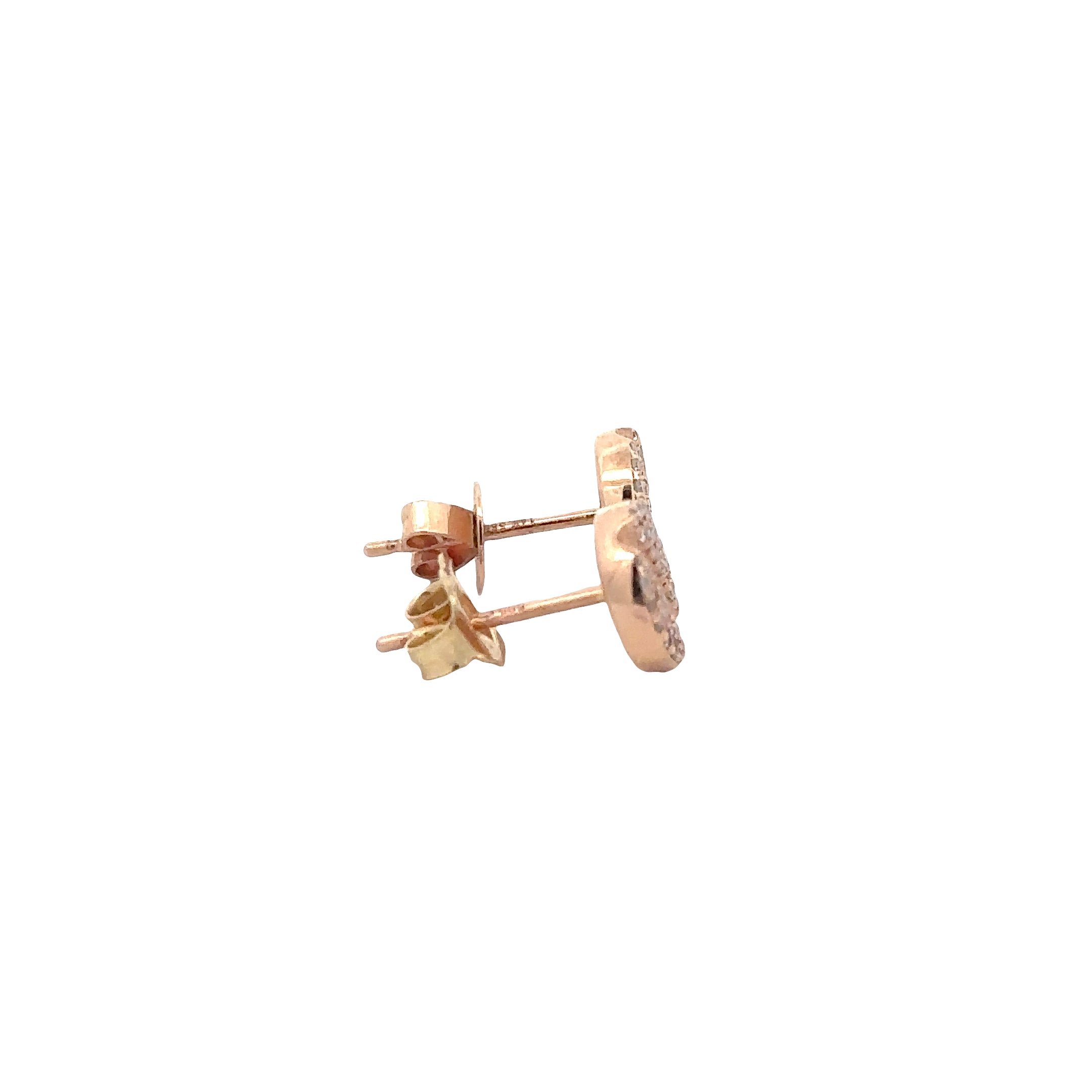 WD1910 14kt Pave stud nailhead earrings