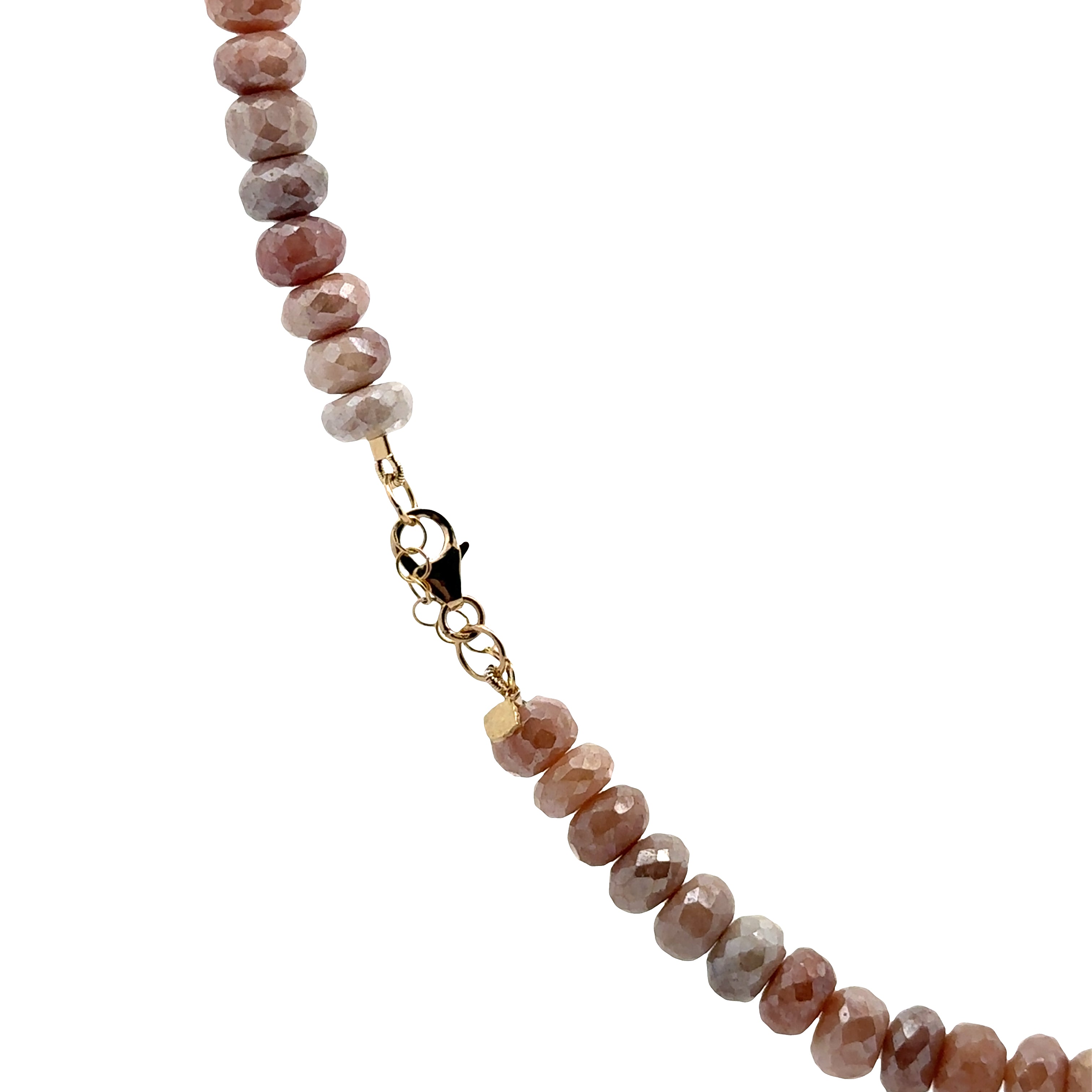 WD1940 Moonstone Beaded Necklace (AB Finish) — 14K Yellow Gold
