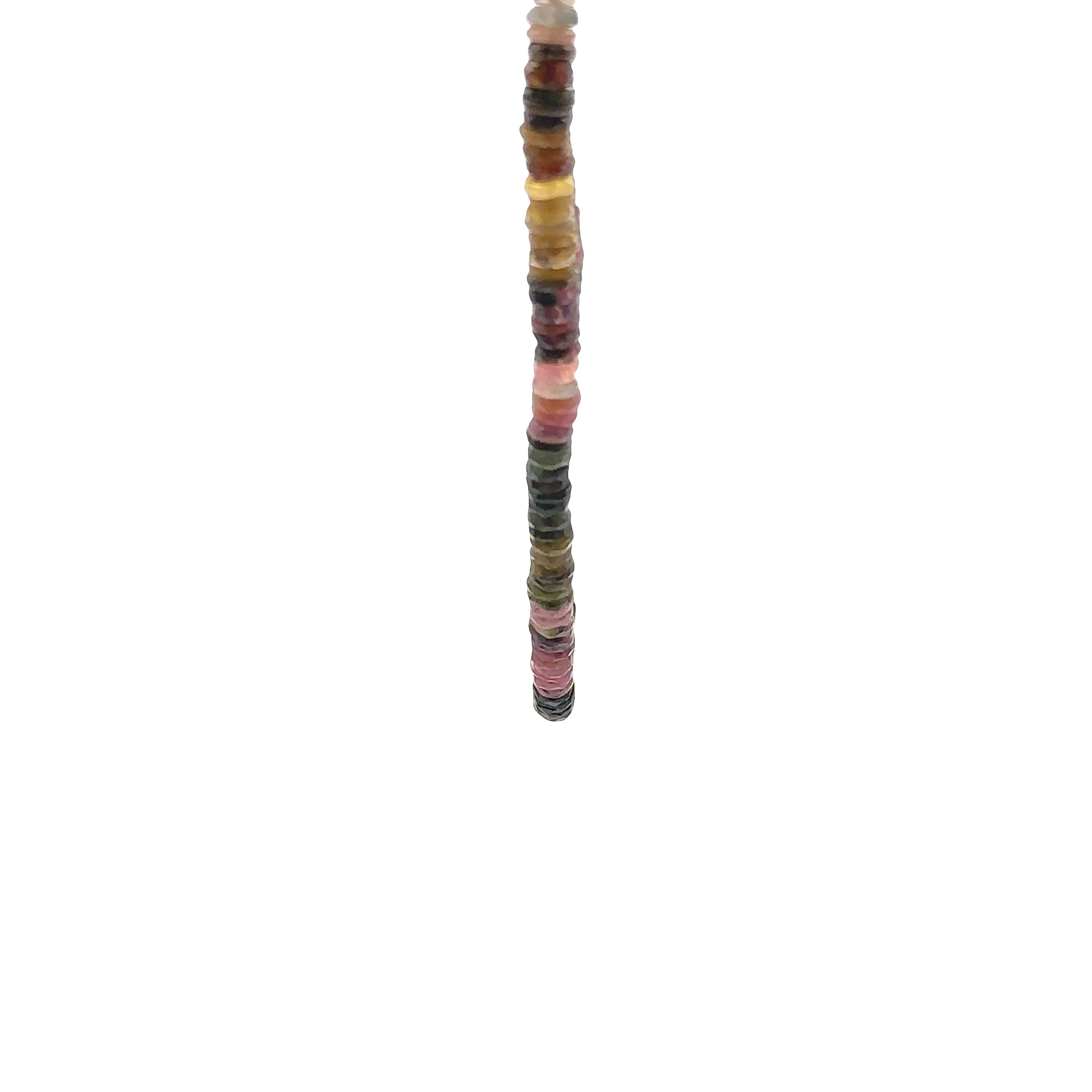 WD1935 Watermelon Tourmaline Beaded Necklace — 14K Yellow Gold