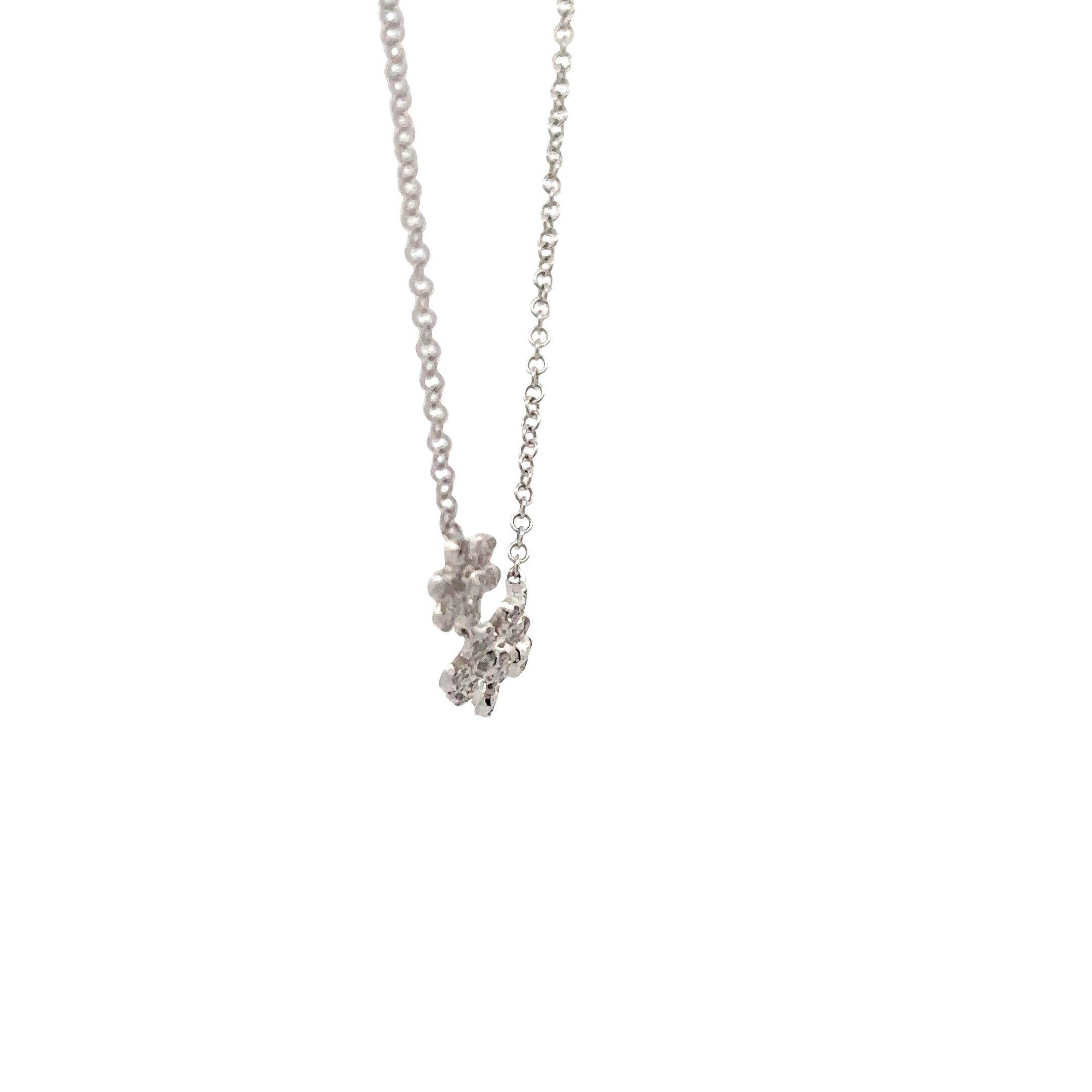 WD1790 14kt Gold Pave Diamond Flower Lariat Necklace