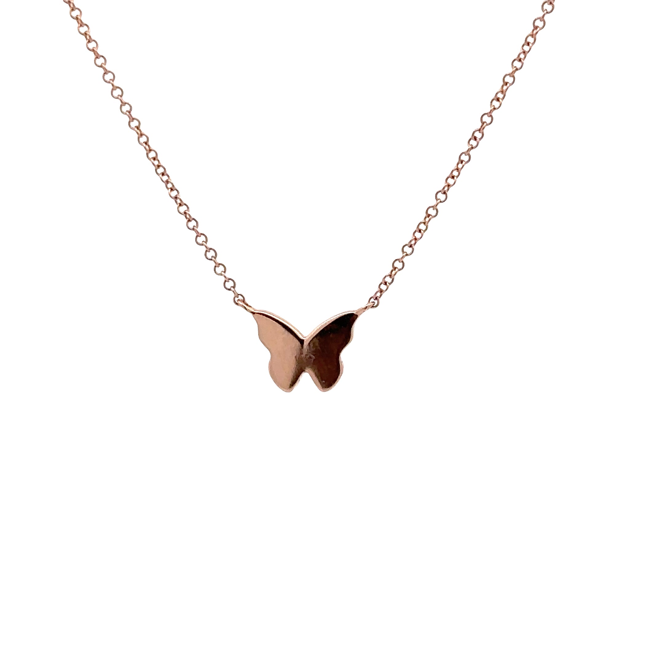 WD1101 14kt Pave diamond Butterfly Necklace