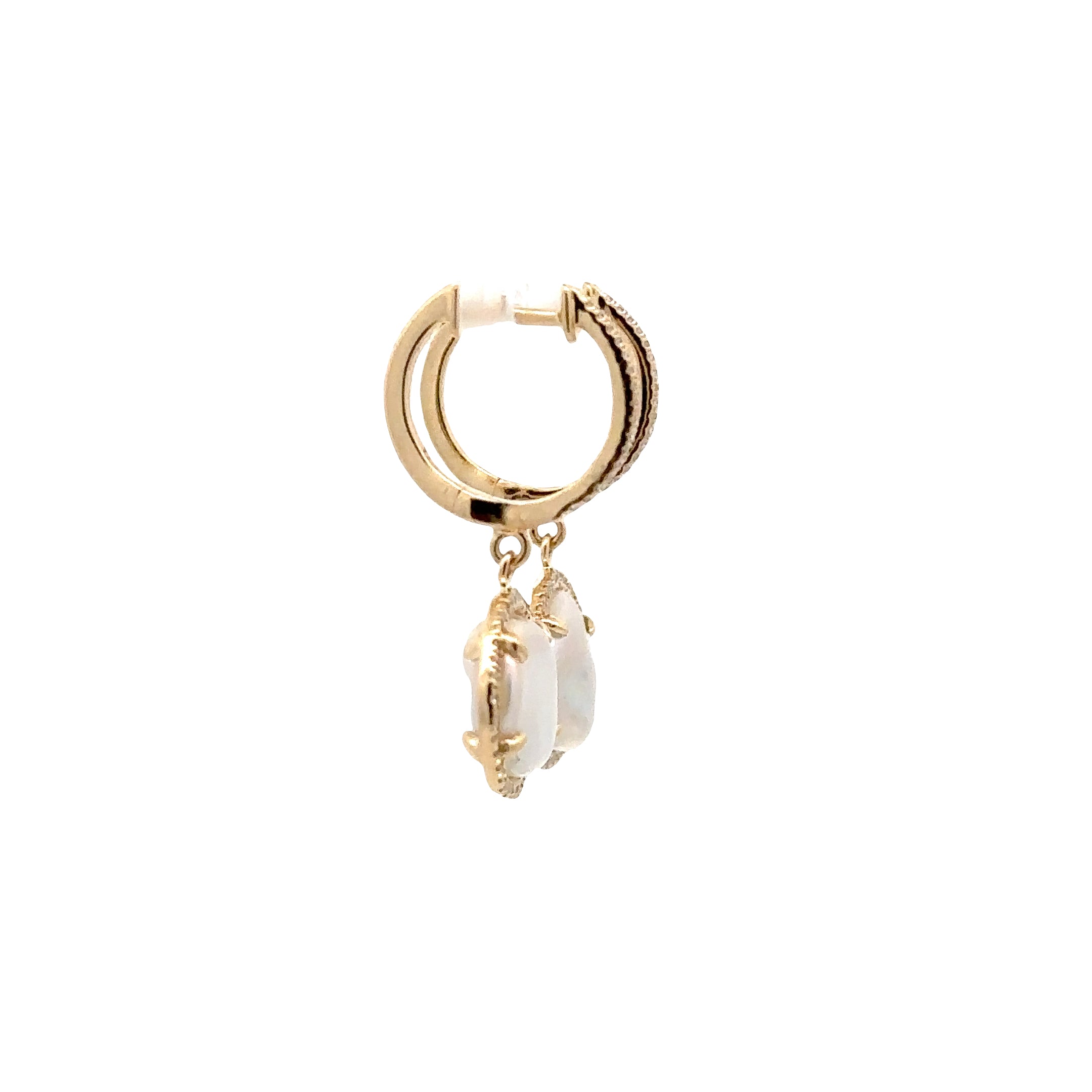WD1912 14kt Gold Baroque Pearl Drop with Diamond Halo Earrings