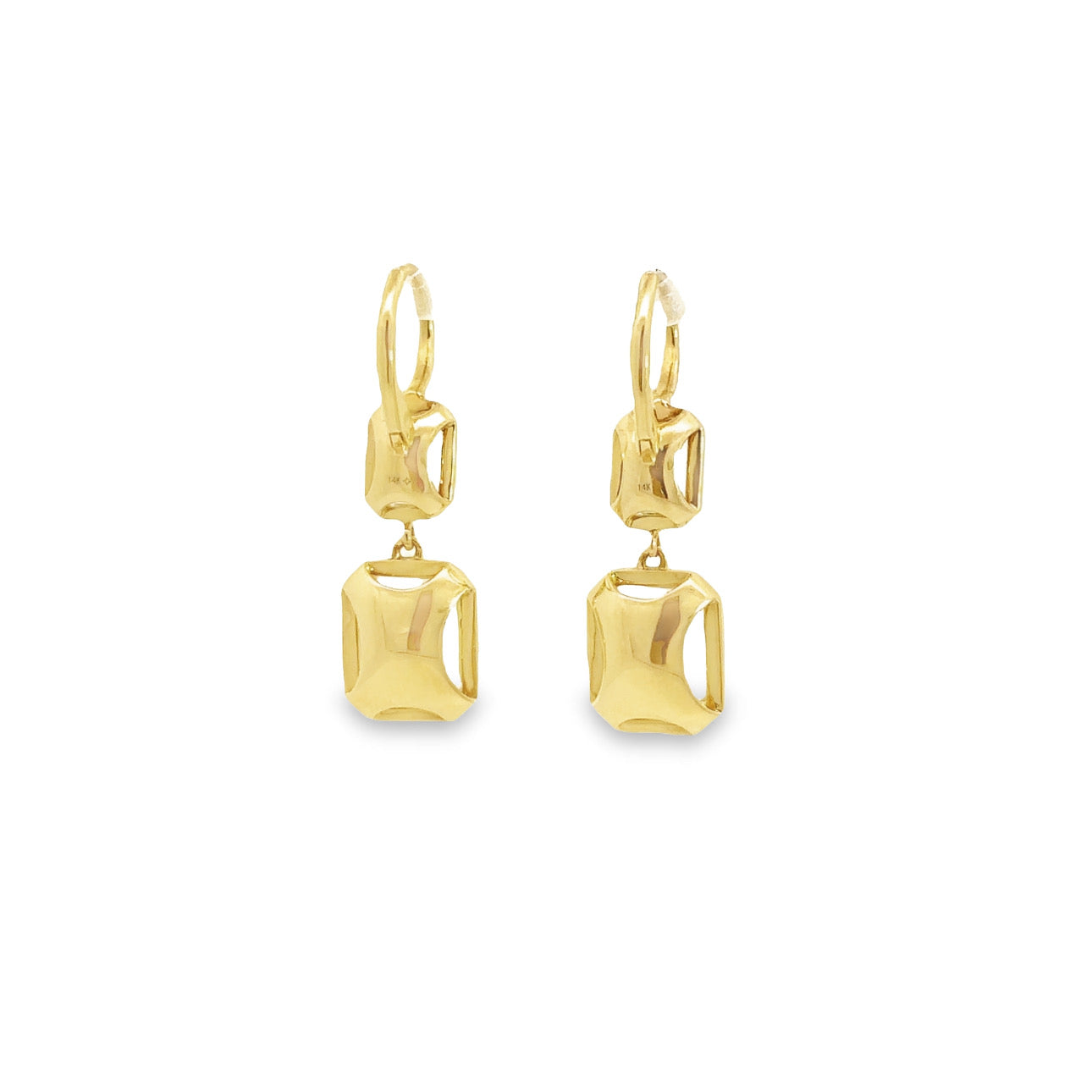 WD1229 14kt Yellow Gold White Topaz Drop Earrings
