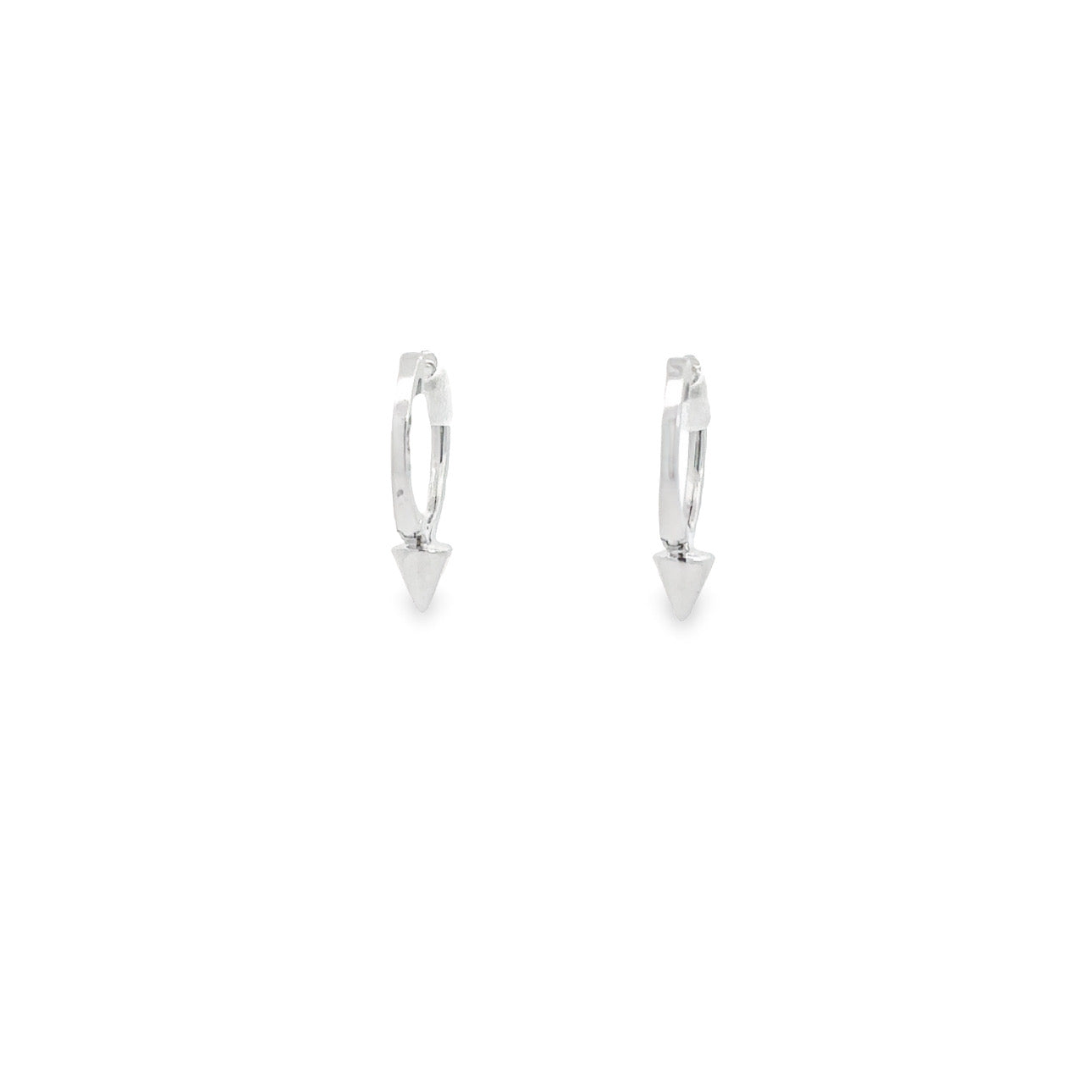 WD717 14kt pave Diamond with spike detail huggie hoops