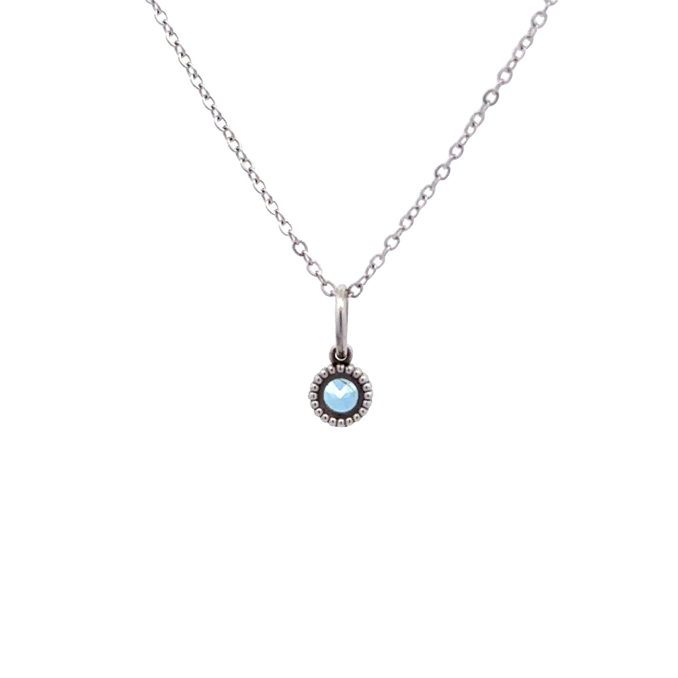 WD136 Aquamarine March Birthstone - 14kt gold Aquamarine Pebble charm
