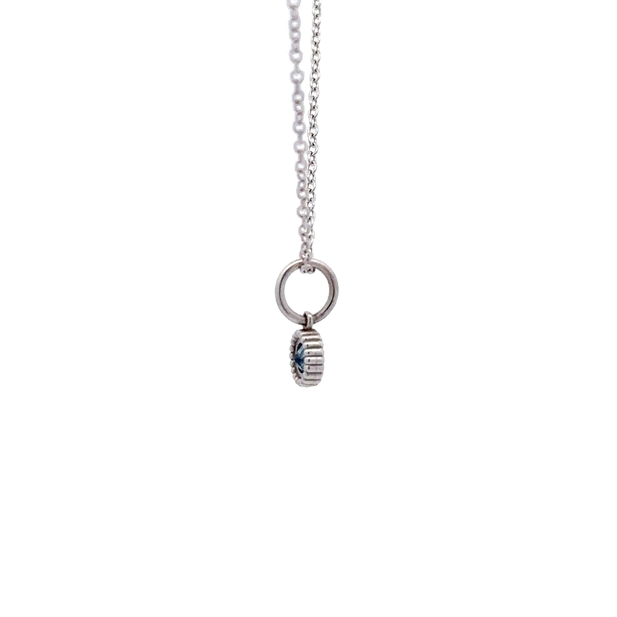 WD136 Aquamarine March Birthstone - 14kt gold Aquamarine Pebble charm