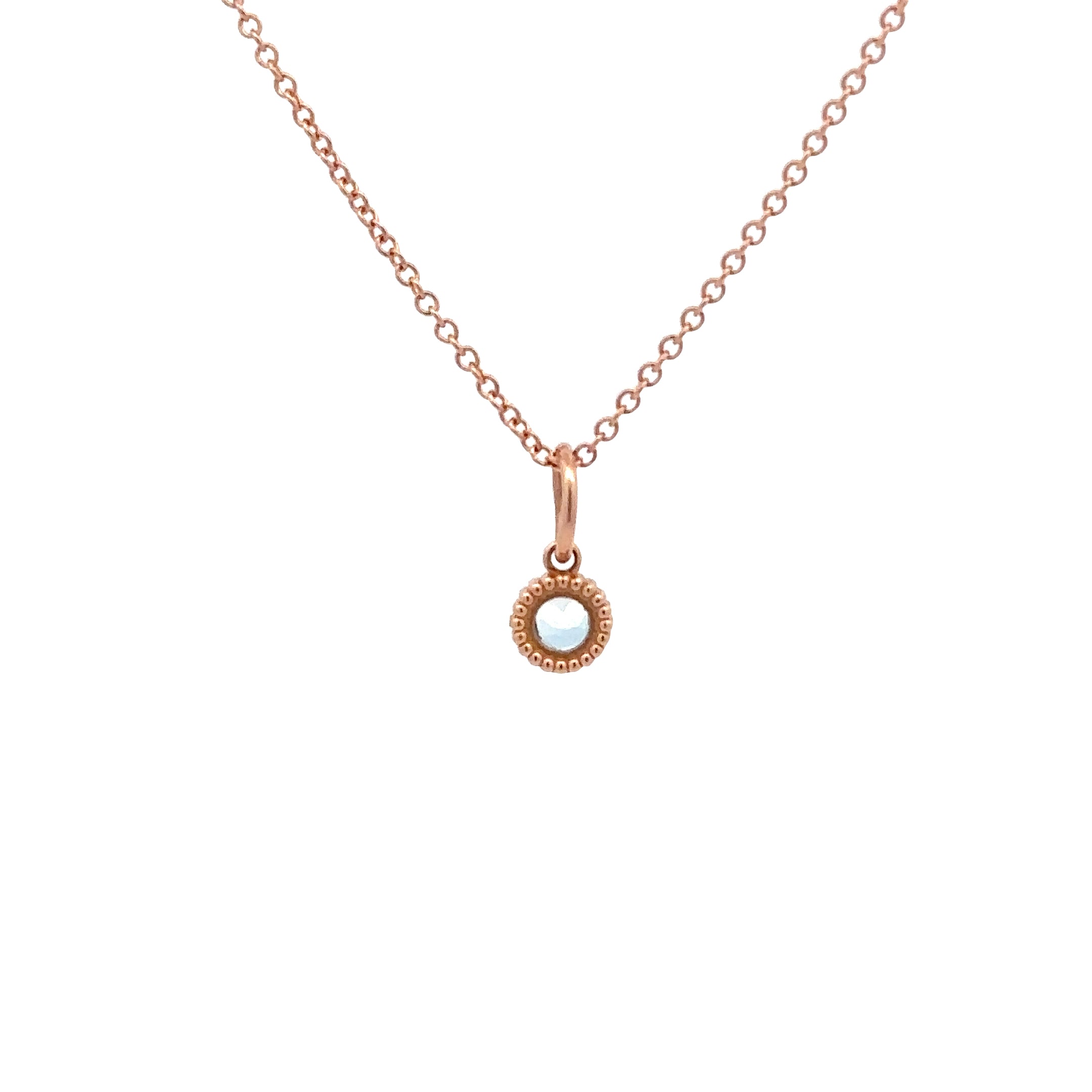 WD136 Aquamarine March Birthstone - 14kt gold Aquamarine Pebble charm