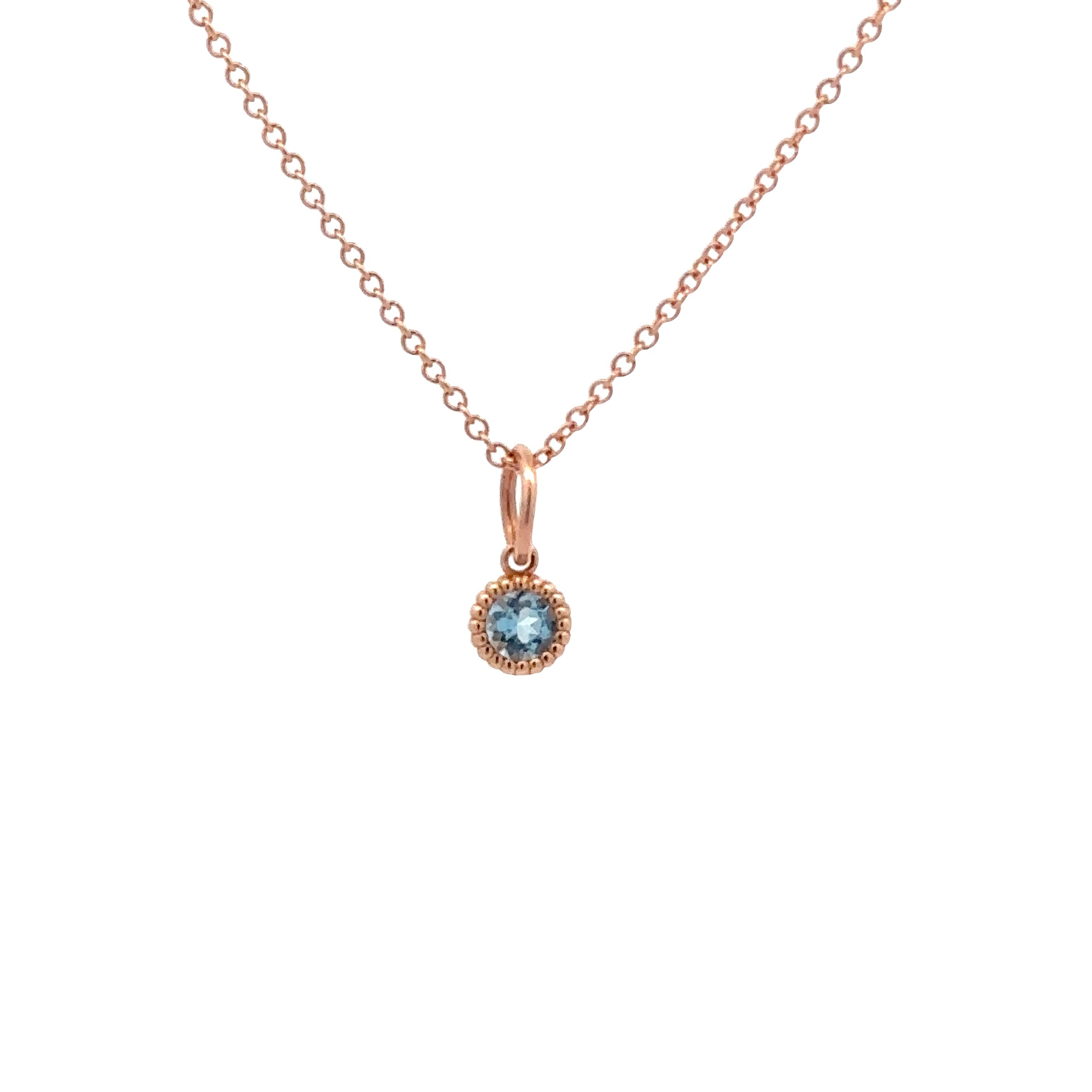 WD136 Aquamarine March Birthstone - 14kt gold Aquamarine Pebble charm