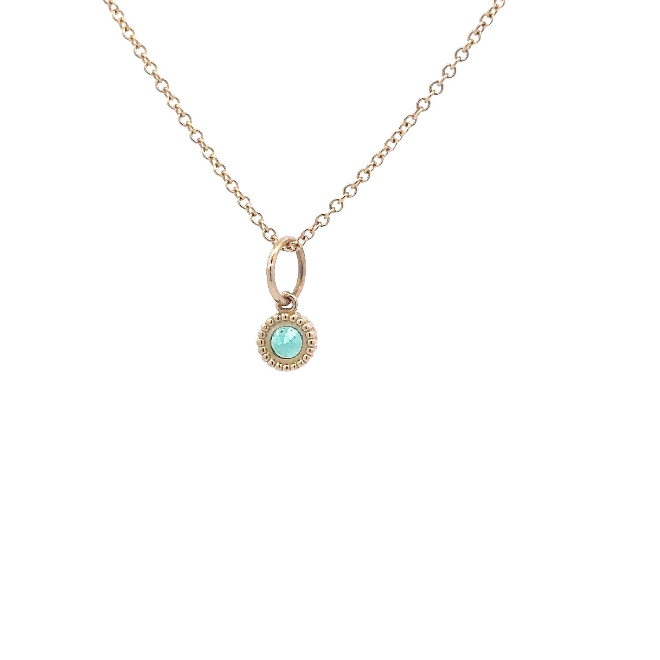 WD136 Emerald May Birthstone - 14kt Emerald Pebble Charm